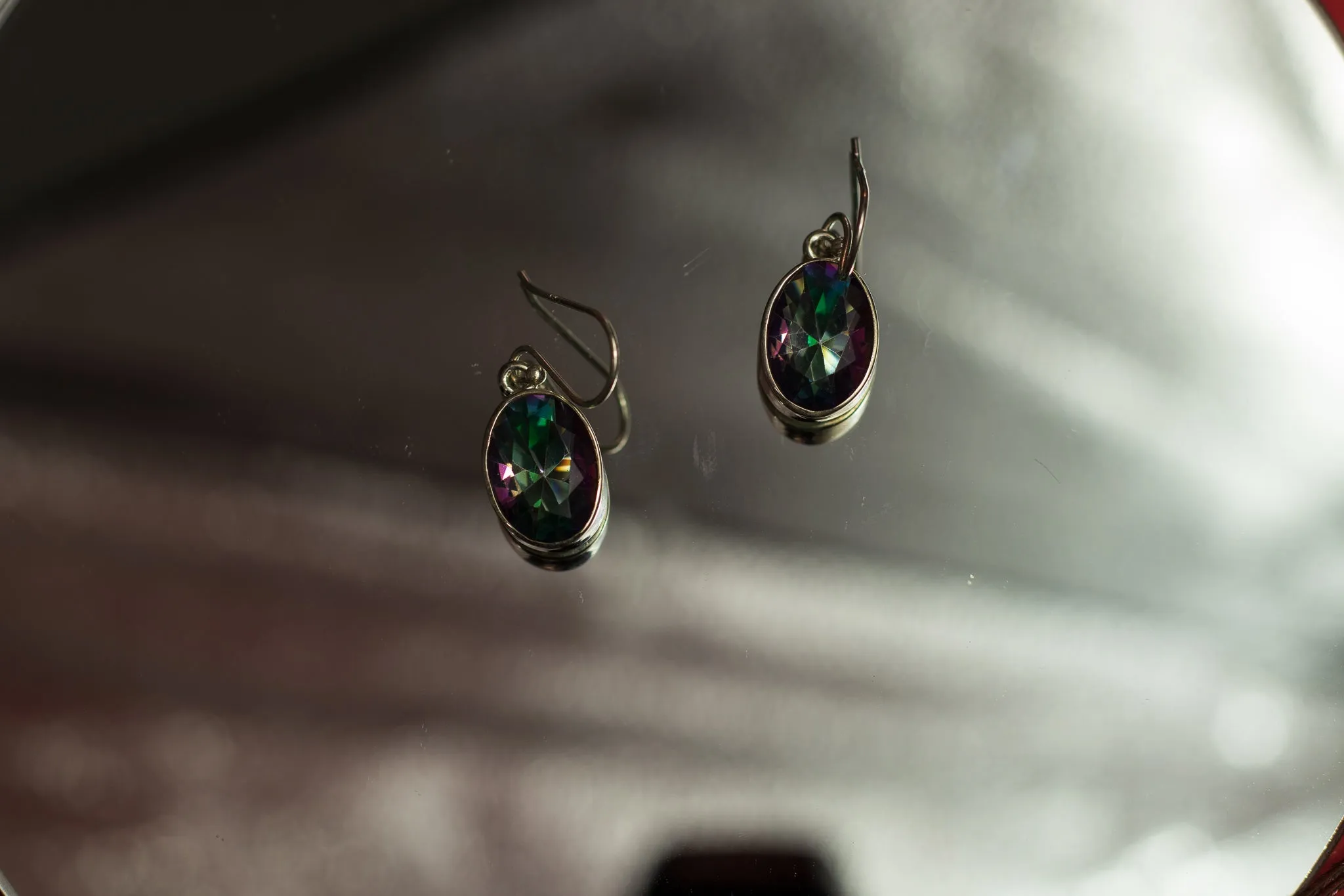 Mystic Topaz Oval Drop Earrings