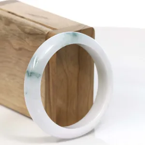 Natural Blue- Green Jadeite Jade Bangle (55.85 mm) #T027