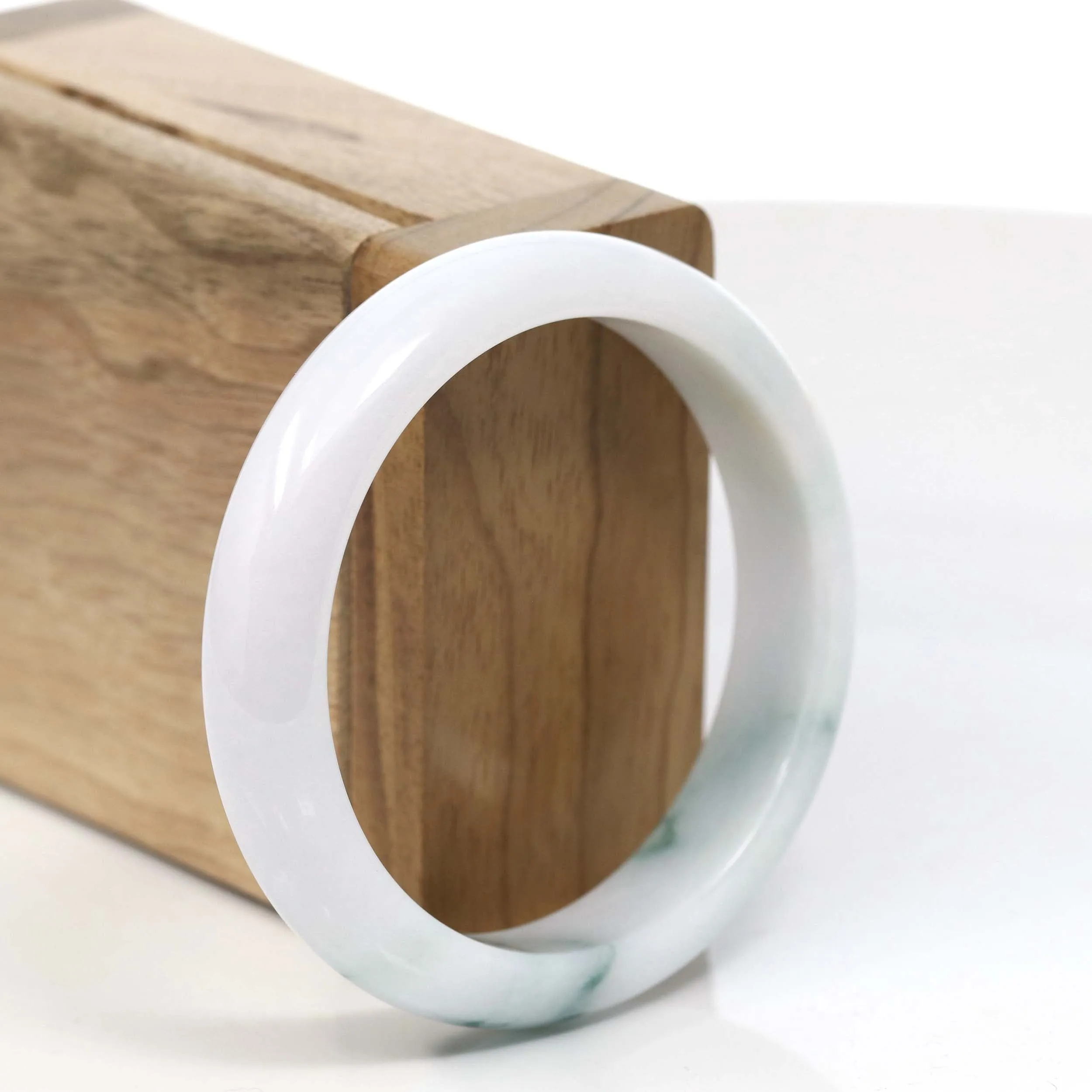 Natural Blue- Green Jadeite Jade Bangle (55.85 mm) #T027