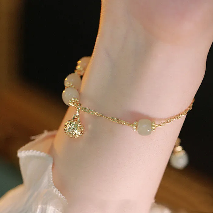 Natural Hetian Jade Bracelet for Women Charms Gifts for Mom