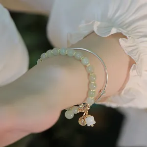 Natural Hetian Jade Bracelet for Women Charms Gifts for Mom