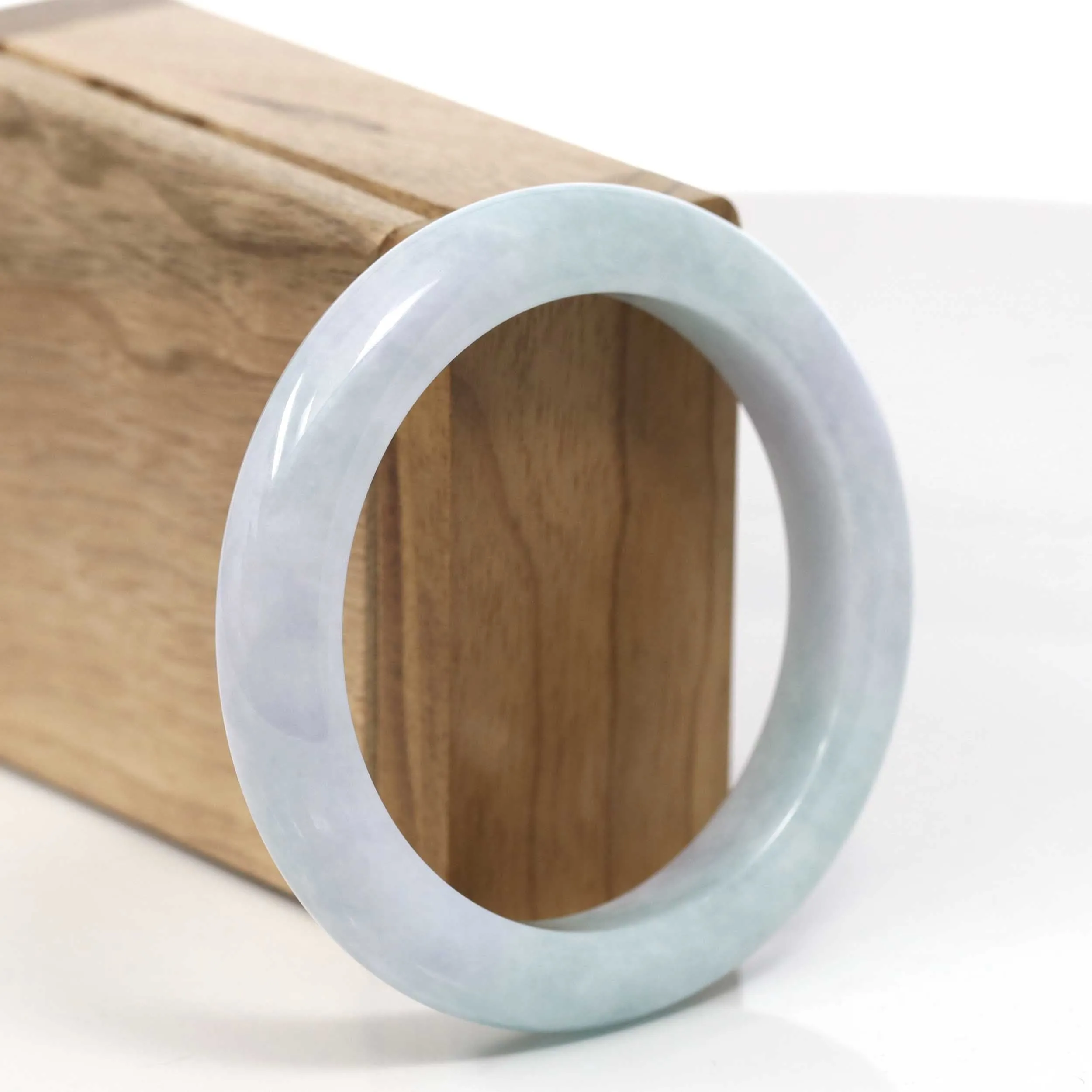 Natural Lavender-Green Jadeite Jade Bangle Bracelet ( 55.43 mm) #T031