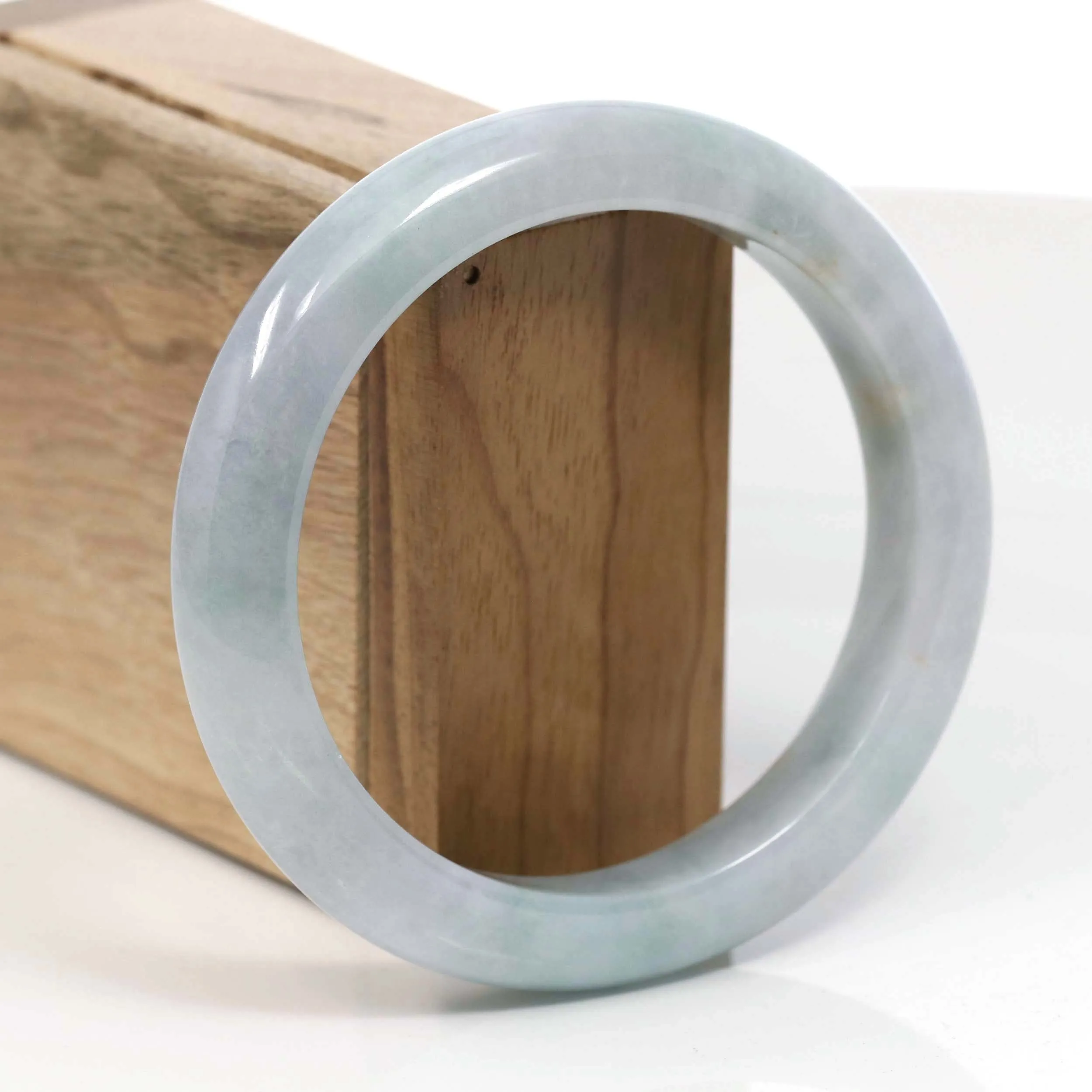 Natural Lavender-Green Jadeite Jade Bangle Bracelet ( 60.70 mm) #T059