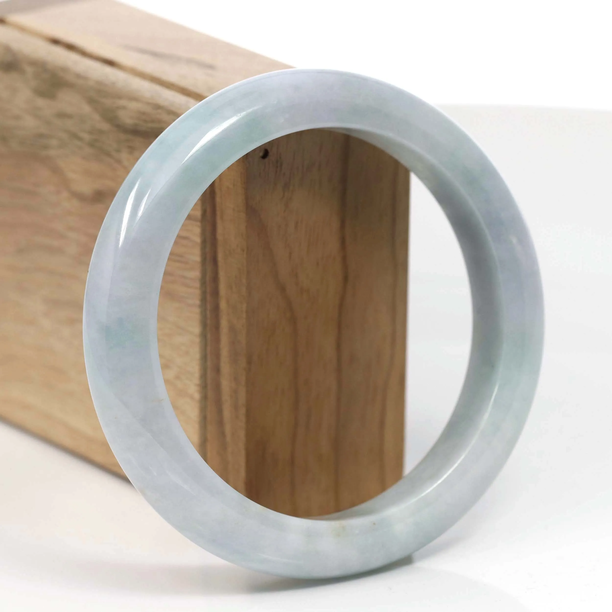 Natural Lavender-Green Jadeite Jade Bangle Bracelet ( 60.70 mm) #T059