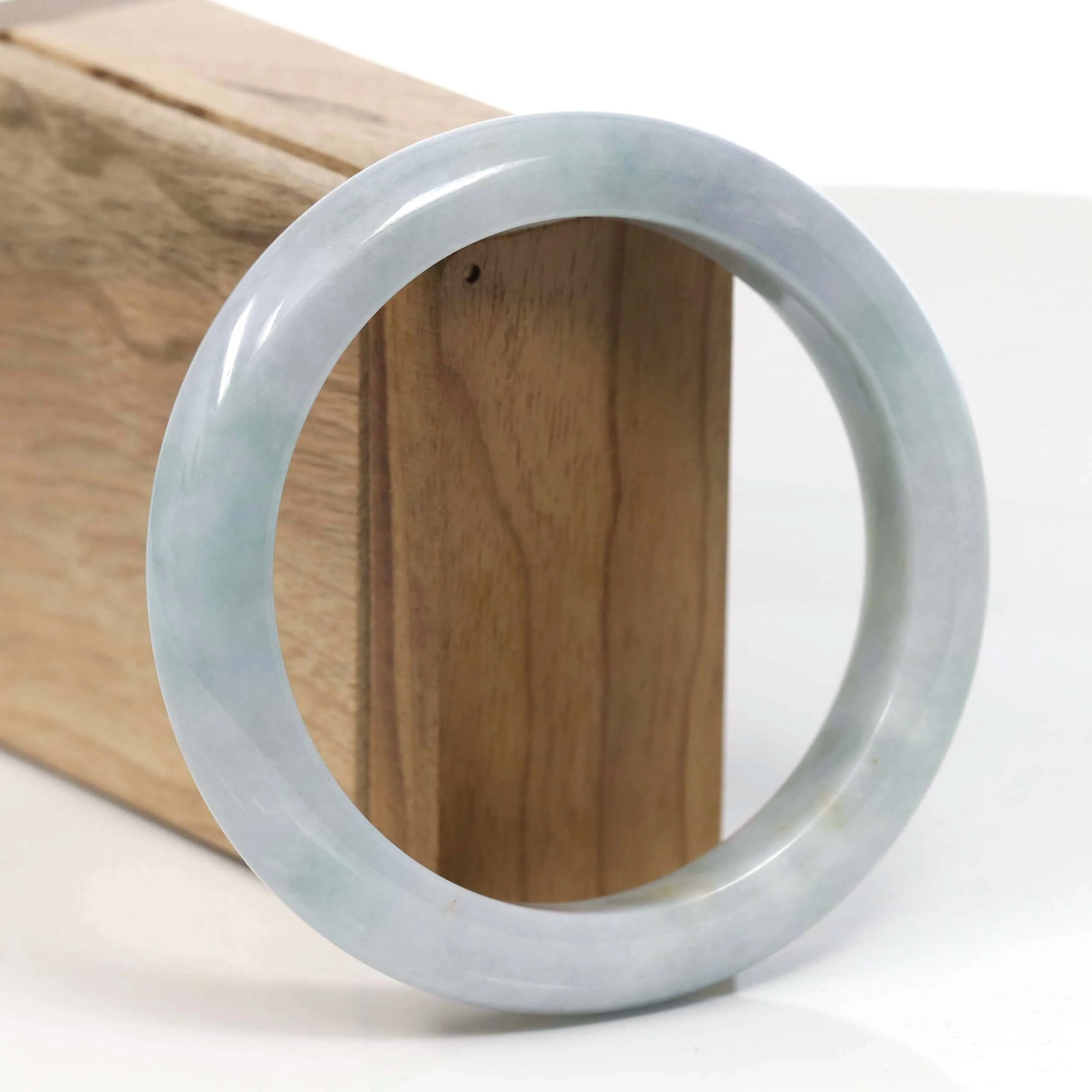 Natural Lavender-Green Jadeite Jade Bangle Bracelet ( 60.70 mm) #T059
