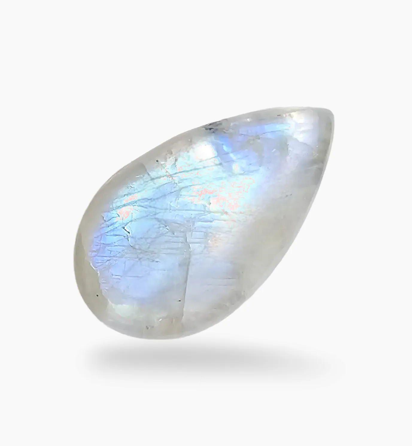 Natural Rainbow Moonstone 15.61 Carats Pear Cabochon Shape 25x14.5mm