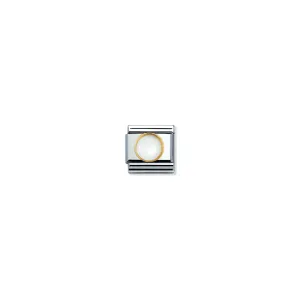 Nomination Composable Gold Round Moonstone Link ~ 030503/17