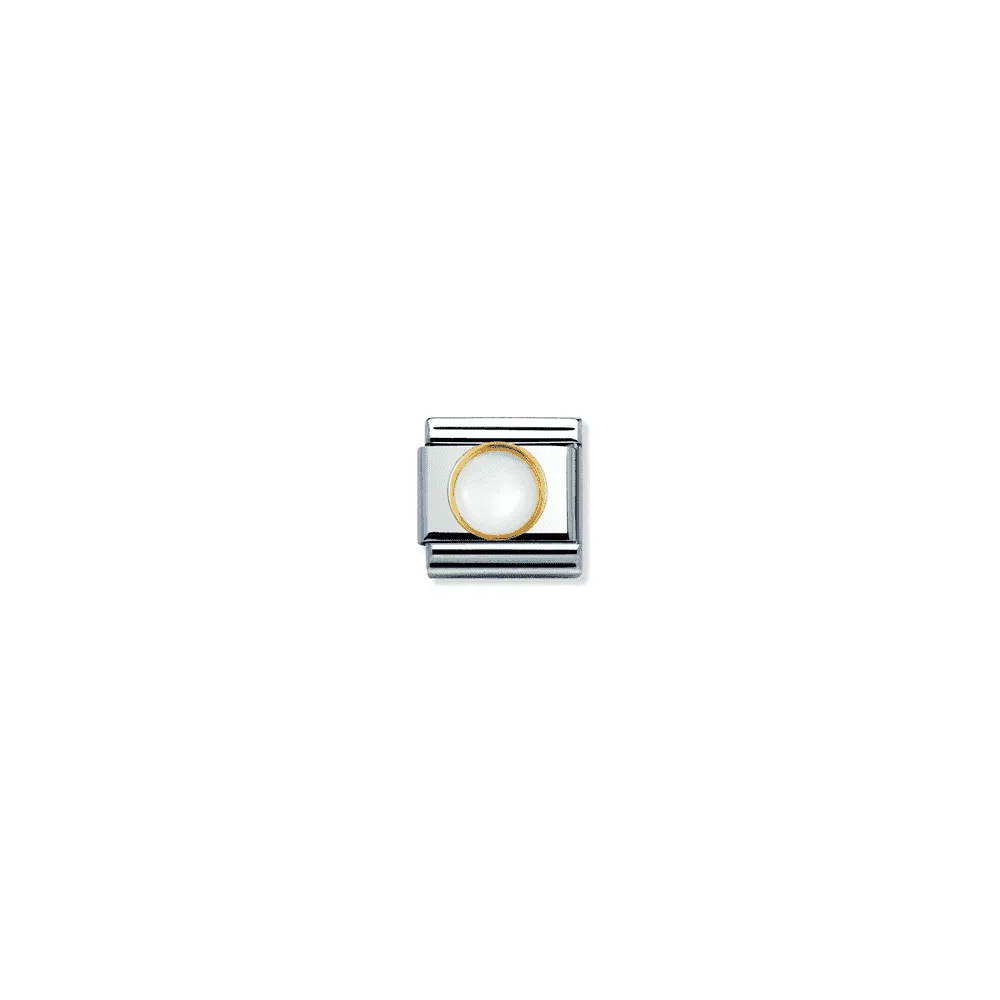Nomination Composable Gold Round Moonstone Link ~ 030503/17