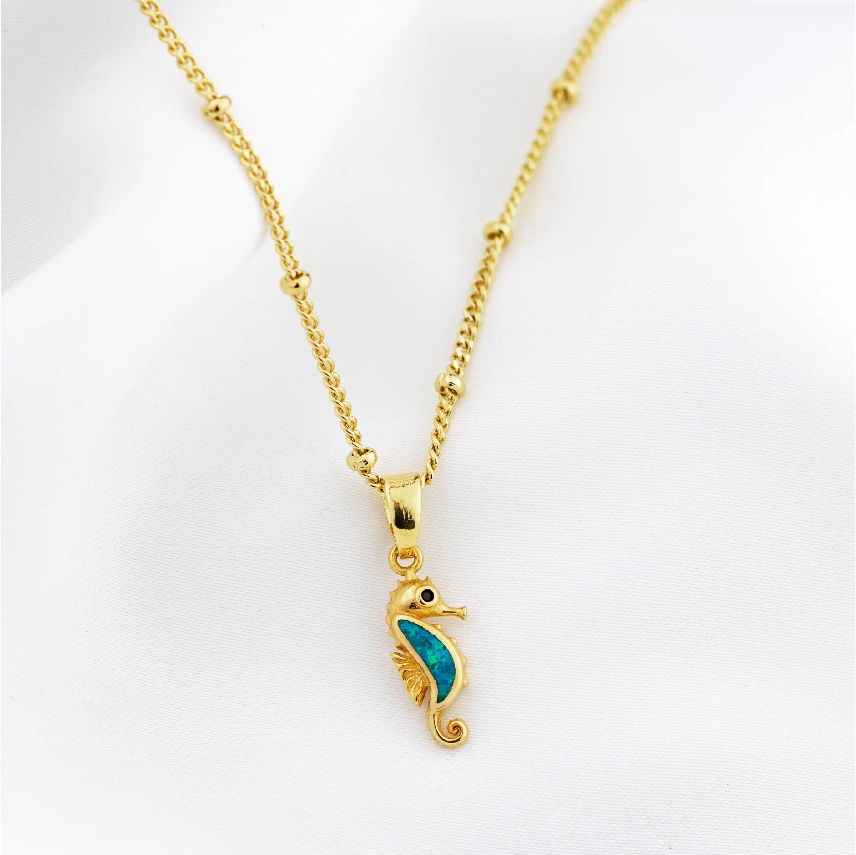 Opal Seahorse Necklace