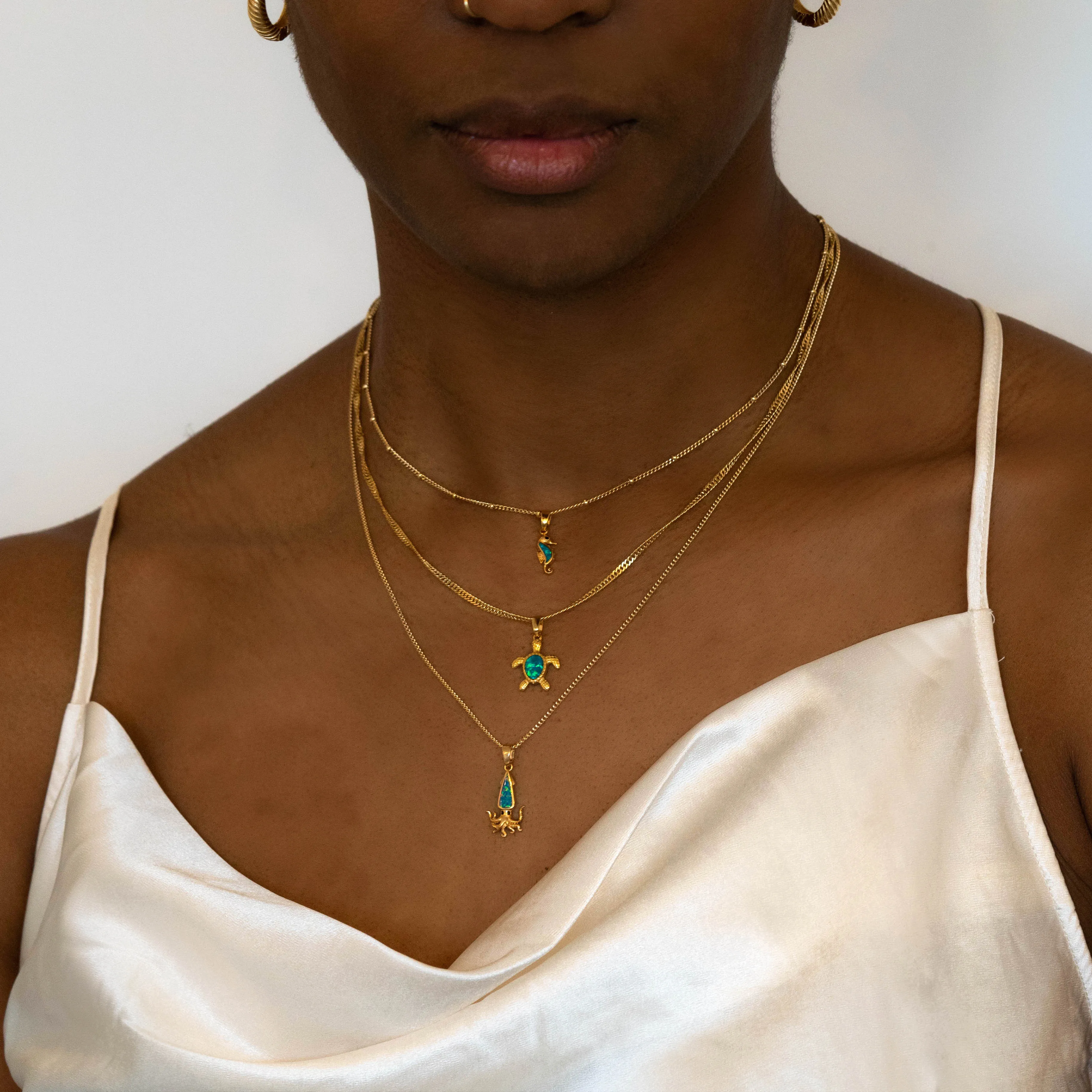 Opal Seahorse Necklace