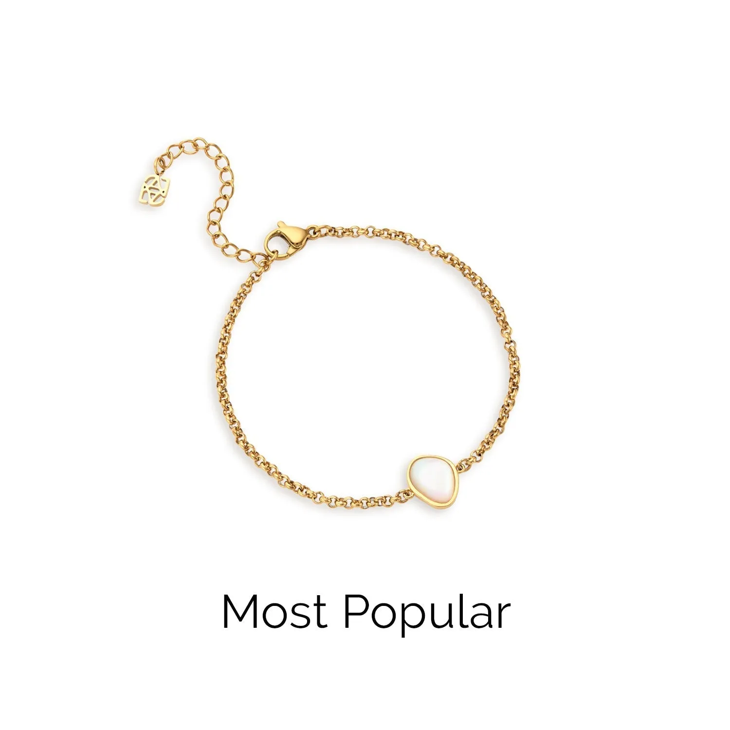 Organic Moonstone Bracelet (Gold)