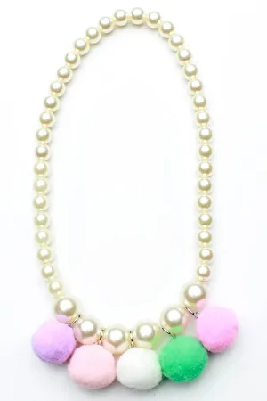 Pastel Pom Pom Necklace