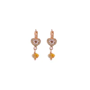Petite Heart Dangle Leverback Earrings in "Chai" *Preorder*
