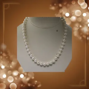 Pre-Owned 24” Knotted Akoya Cultured Pearl Necklace, 7-7.5mm, 14K Gold Clasp