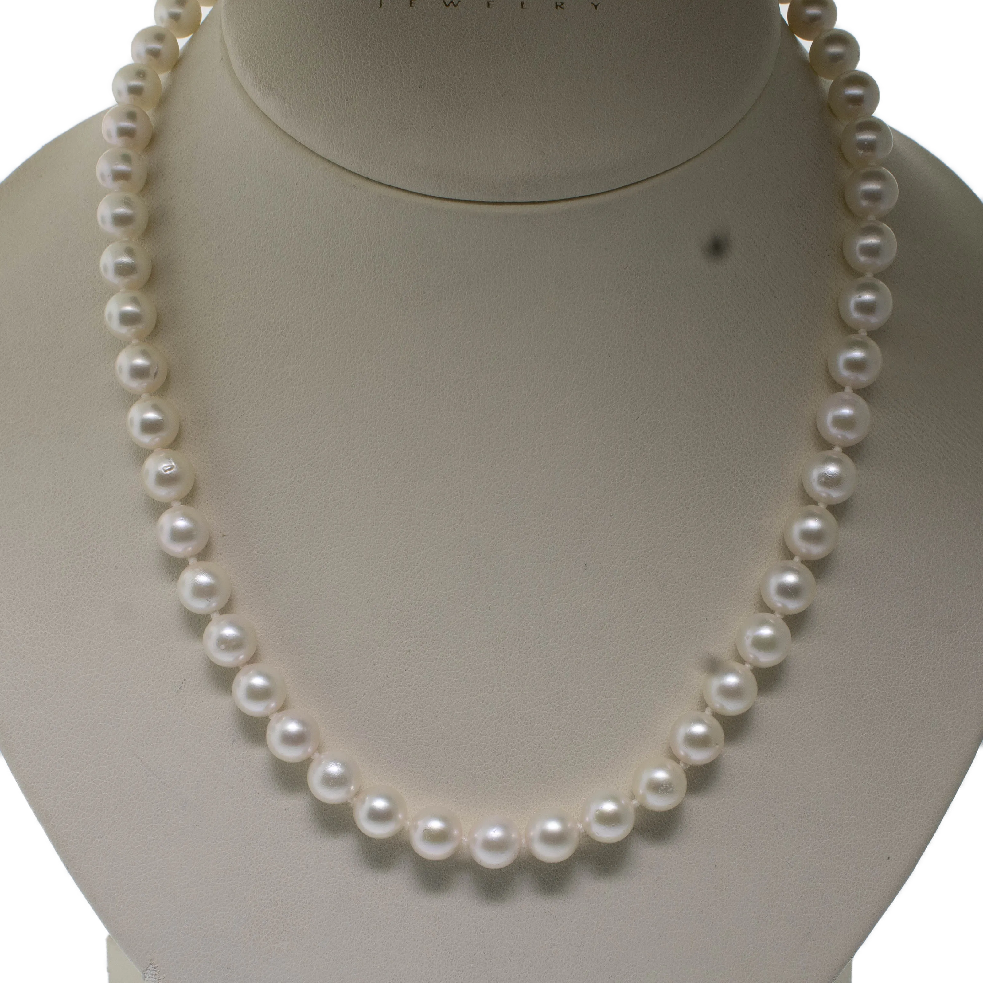 Pre-Owned 24” Knotted Akoya Cultured Pearl Necklace, 7-7.5mm, 14K Gold Clasp