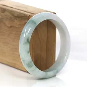 "Classic Bangle" Blue-Green Genuine Burmese Jadeite Jade Bangle Bracelet (57.57 mm) #699
