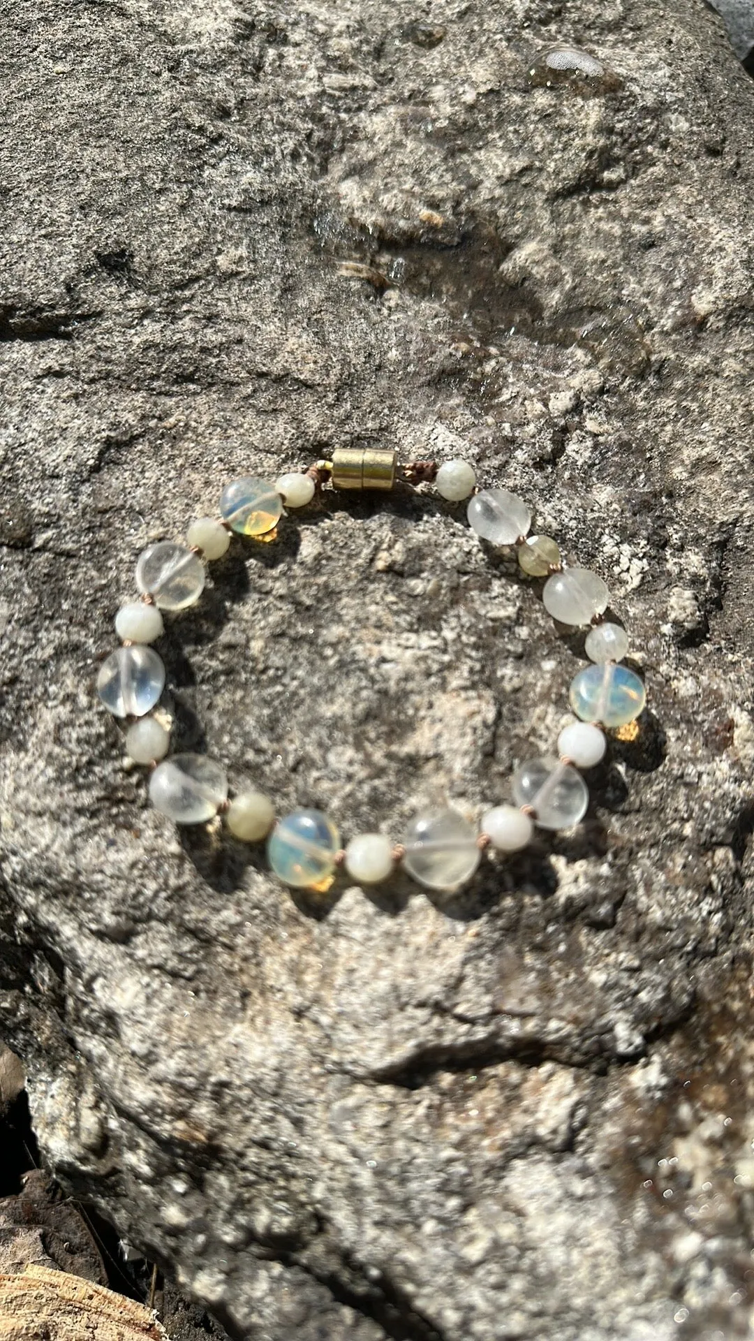 Rainbow 🌈 moonstone magnetic bracelet