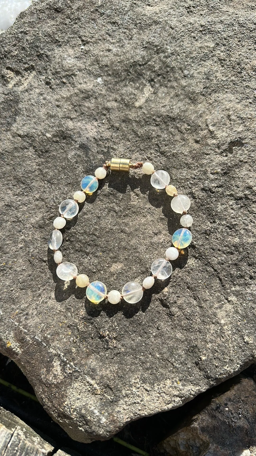 Rainbow 🌈 moonstone magnetic bracelet