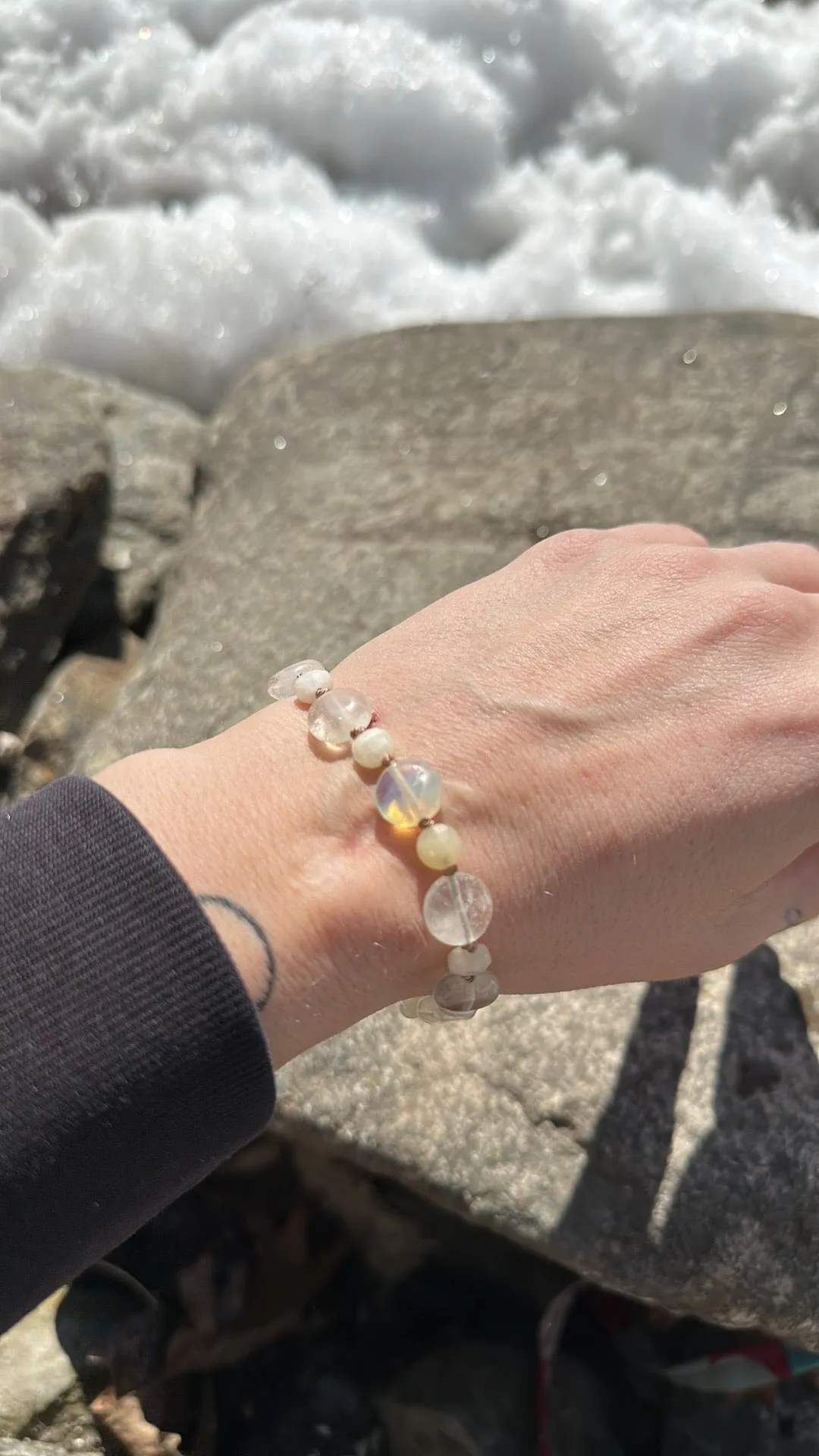 Rainbow 🌈 moonstone magnetic bracelet