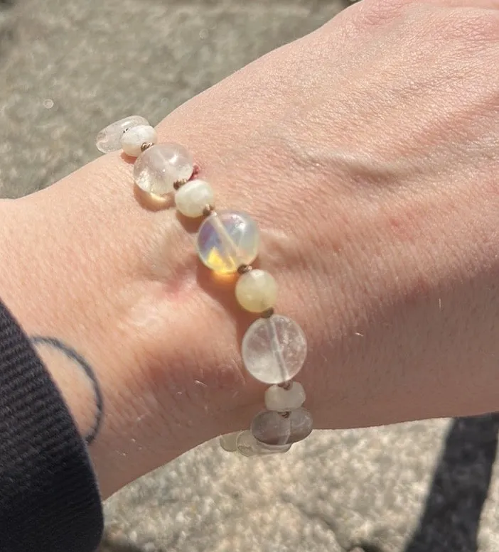 Rainbow 🌈 moonstone magnetic bracelet