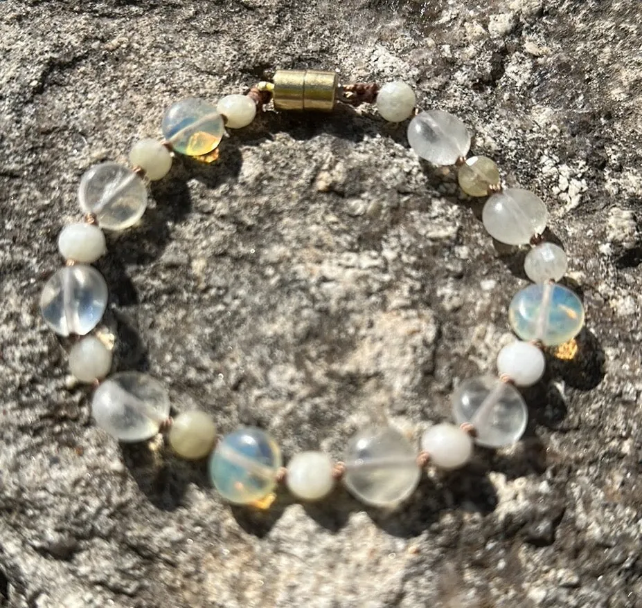 Rainbow 🌈 moonstone magnetic bracelet
