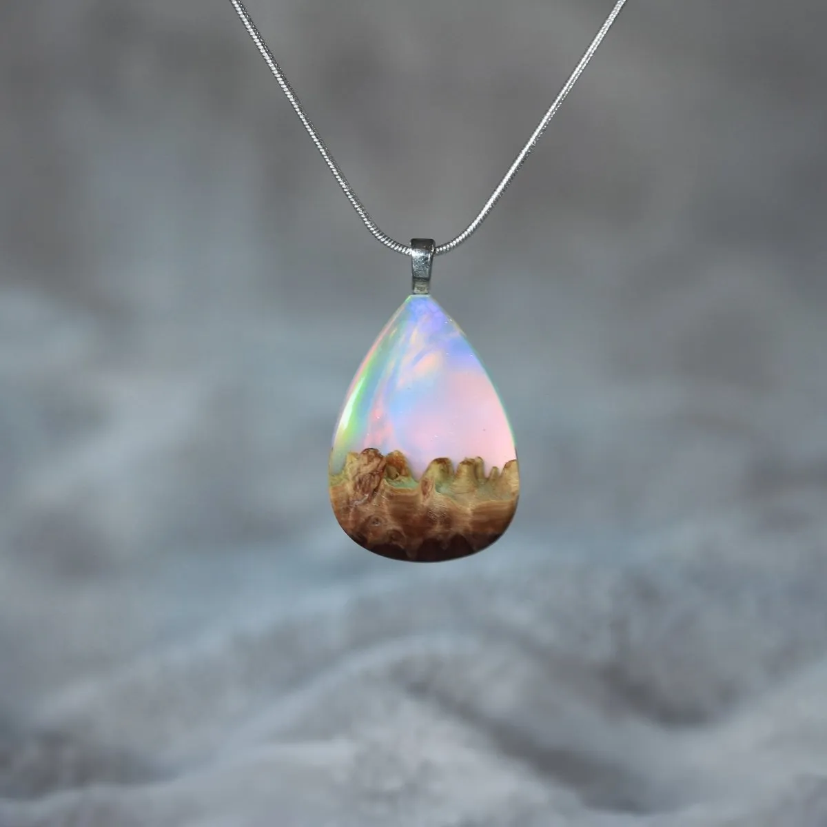 Rainbow Sky | opal pendant [teardrop]