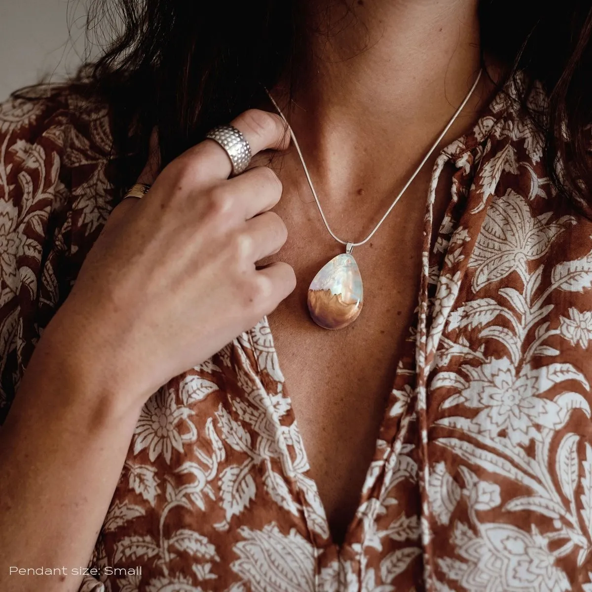 Rainbow Sky | opal pendant [teardrop]