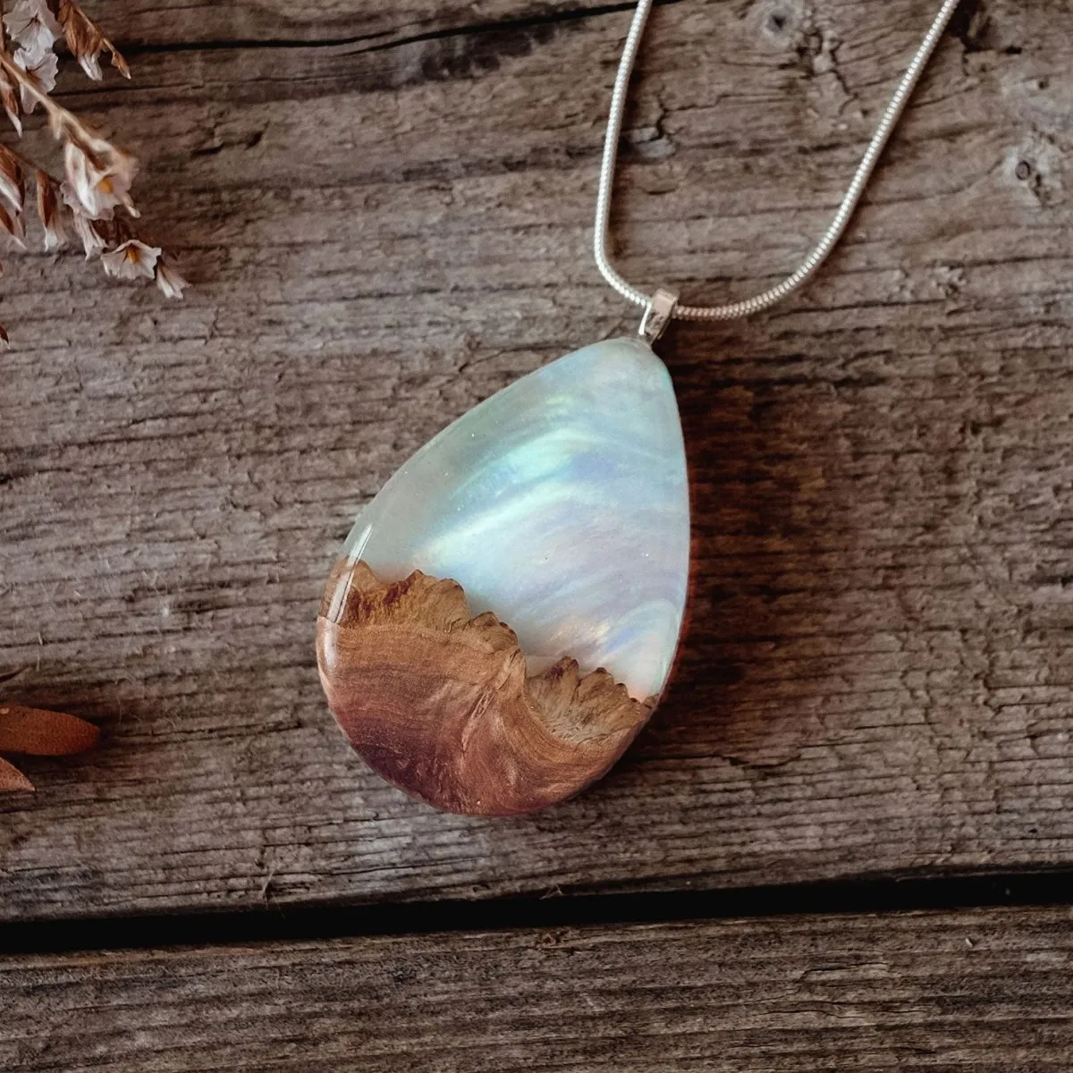 Rainbow Sky | opal pendant [teardrop]