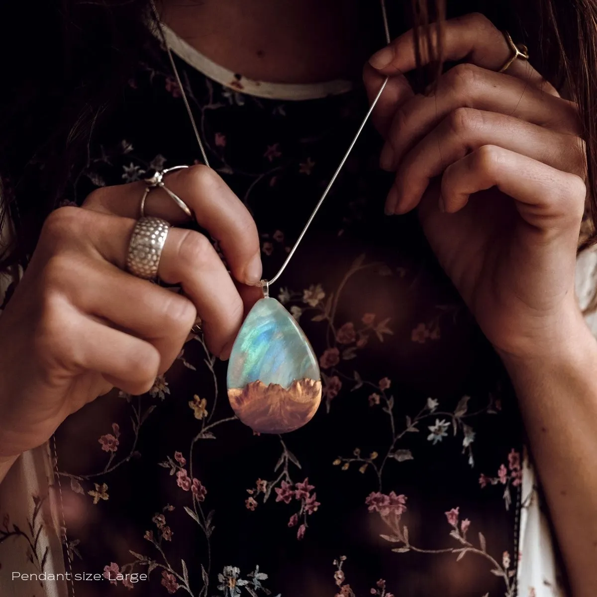 Rainbow Sky | opal pendant [teardrop]
