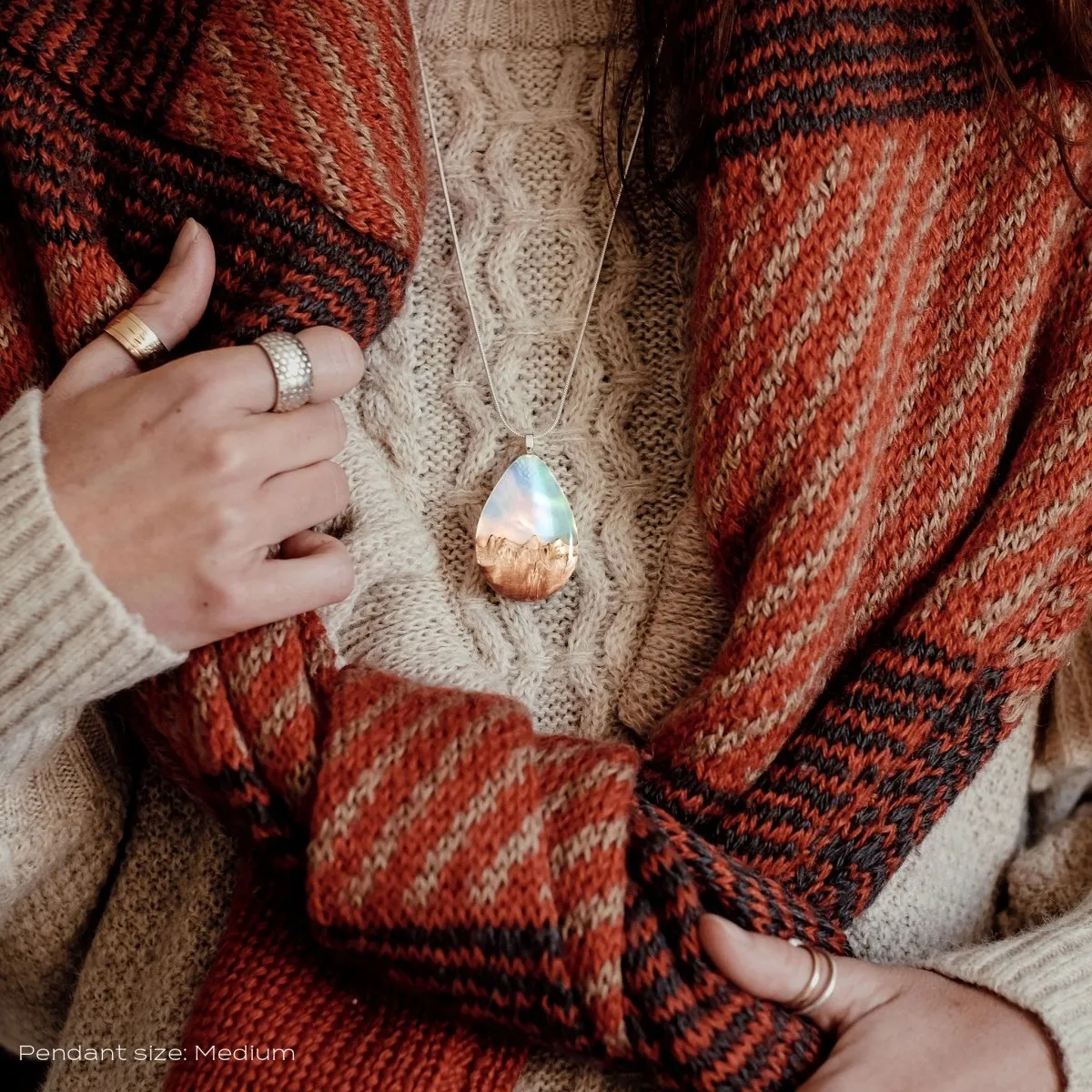 Rainbow Sky | opal pendant [teardrop]