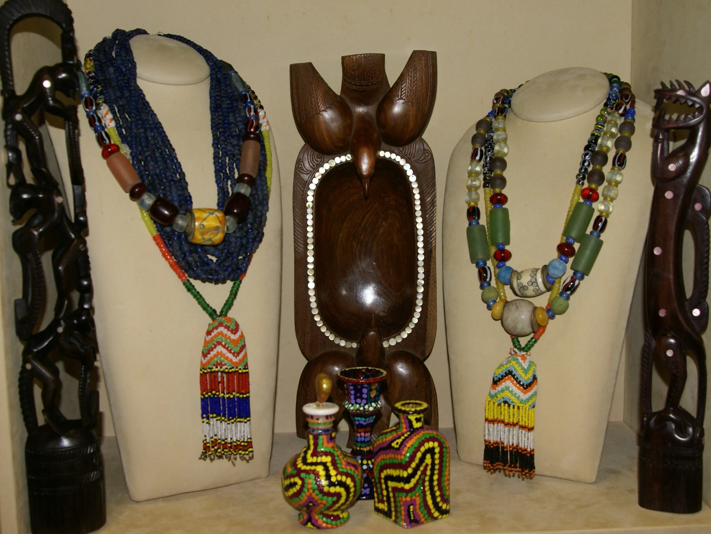 Rare Tribal Ethnic Dayak Iban Tribe Talisman Necklace: Antique Hand Crafted Magical Lukut Sekala , Old Trade Glass Beads, Amber beads, Stone Bead, Chinese Coins, collected in 1980’s Borneo Aristocrat Owner, Indonesia. NB3
