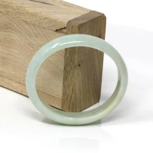 RealJade® Classic Bangle Genuine Burmese Jadeite Jade Oval Bangle Bracelet ( 57.5 mm )#9