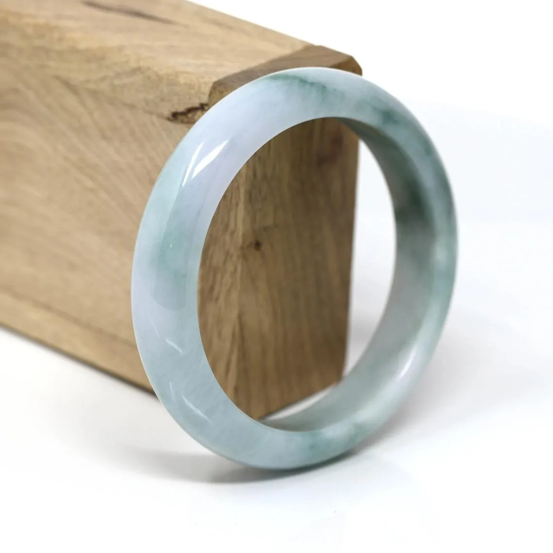 RealJade® Classic Bangle Natural Burmese Jadeite Jade Bangle Bracelet Real Jade Jadeite Jewelry ( 58.2 mm )#474