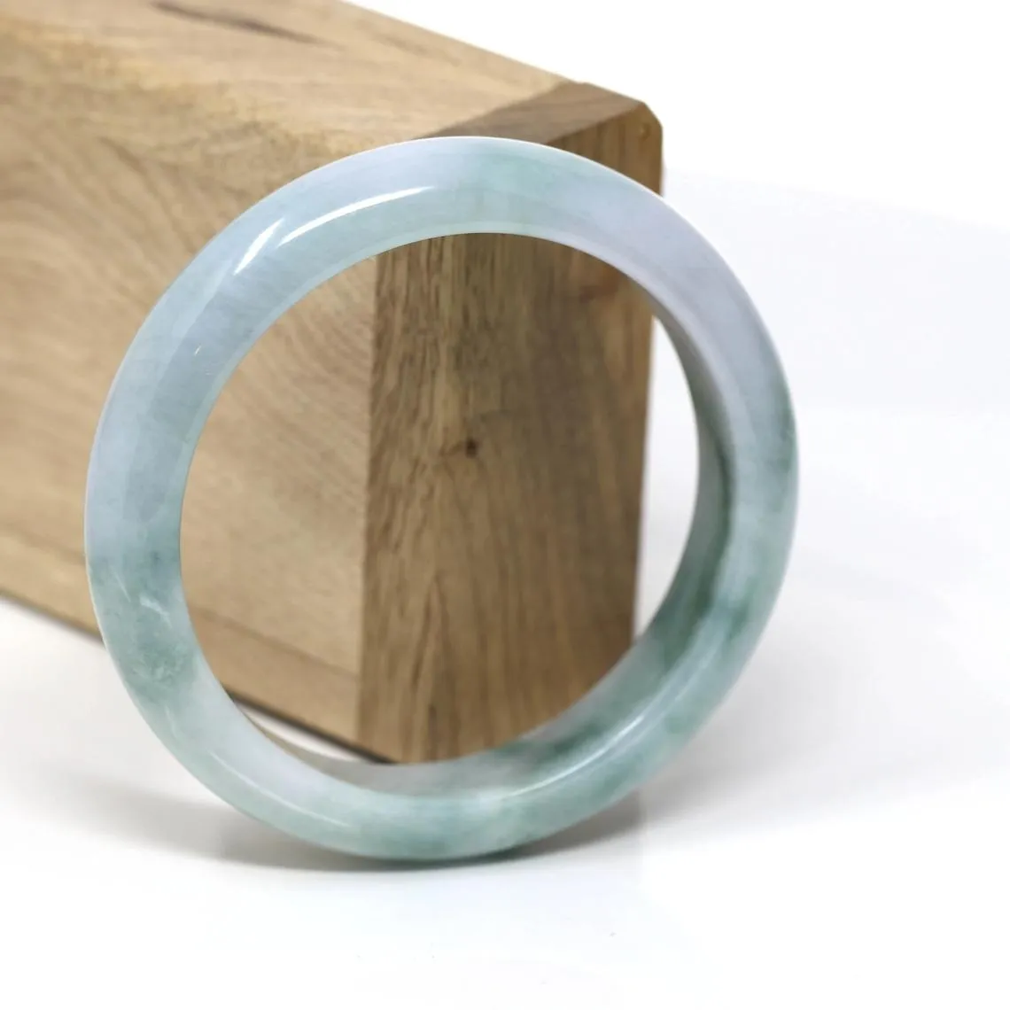 RealJade® Classic Bangle Natural Burmese Jadeite Jade Bangle Bracelet Real Jade Jadeite Jewelry ( 58.2 mm )#474