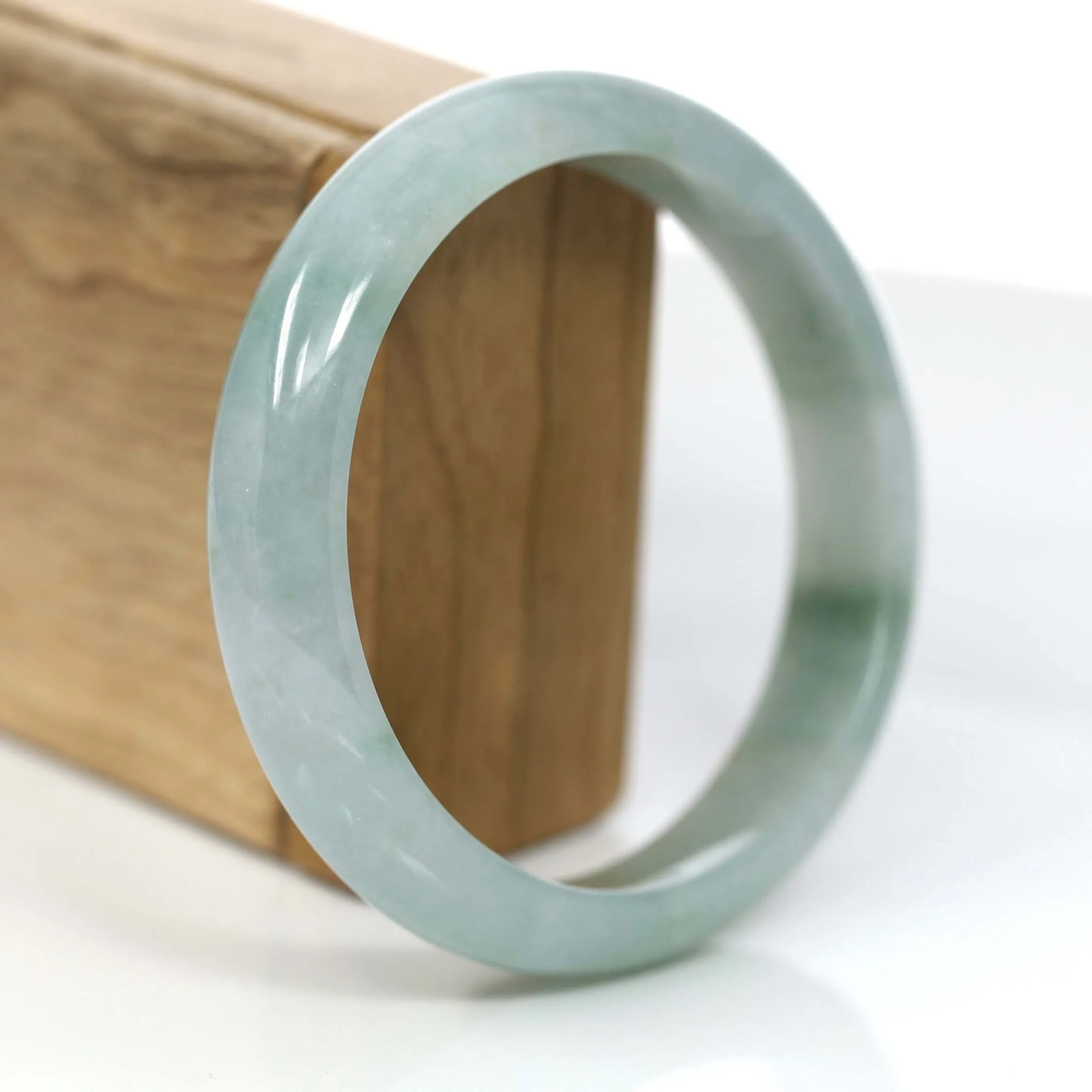 RealJade® Co. Classic blue-green Jade Jadeite Bangle Bracelet ( 62.75 mm )#367
