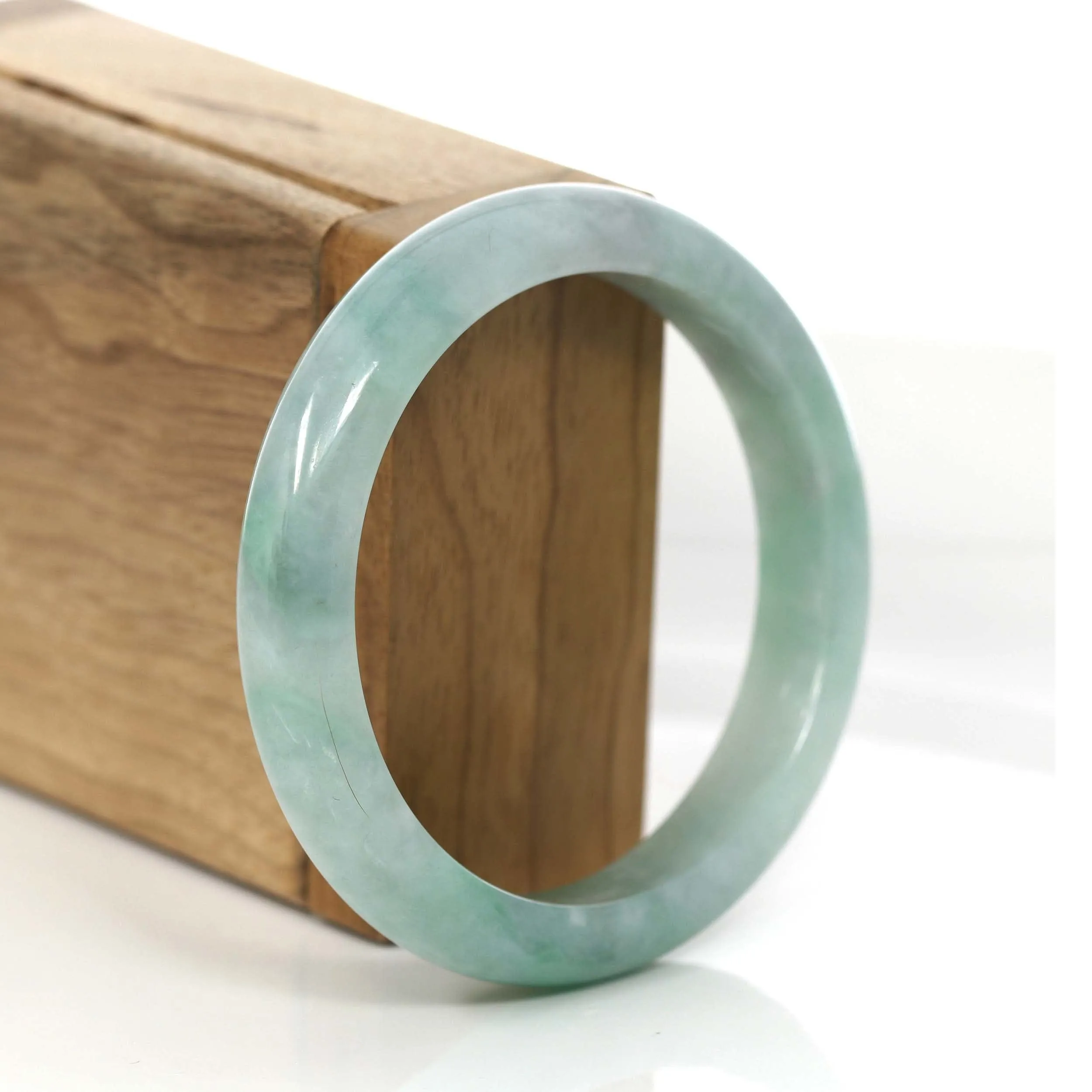 RealJade® Co. Classic Green Natural Burmese Jadeite Jade Bangle (56.87 mm) #748