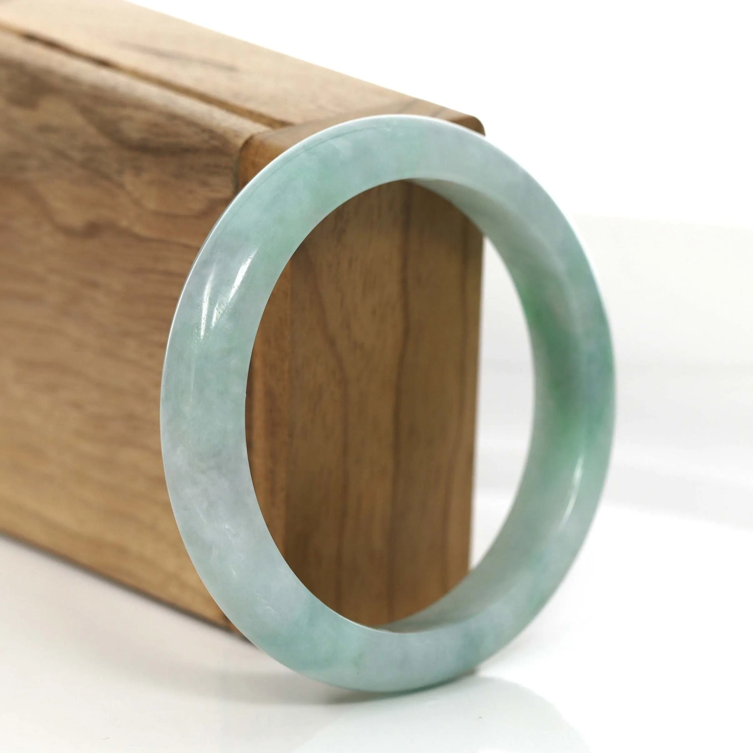 RealJade® Co. Classic Green Natural Burmese Jadeite Jade Bangle (56.87 mm) #748