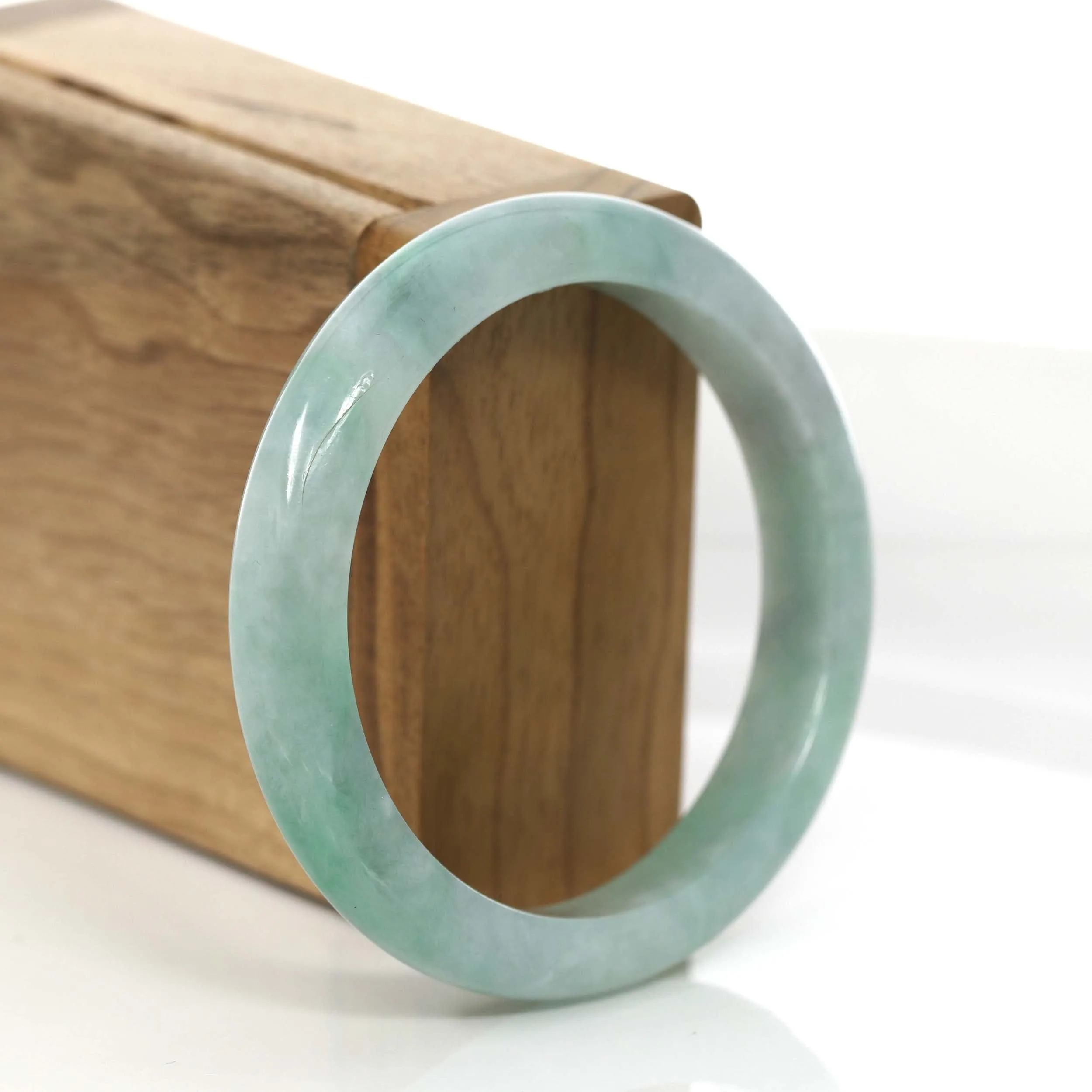 RealJade® Co. Classic Green Natural Burmese Jadeite Jade Bangle (56.87 mm) #748