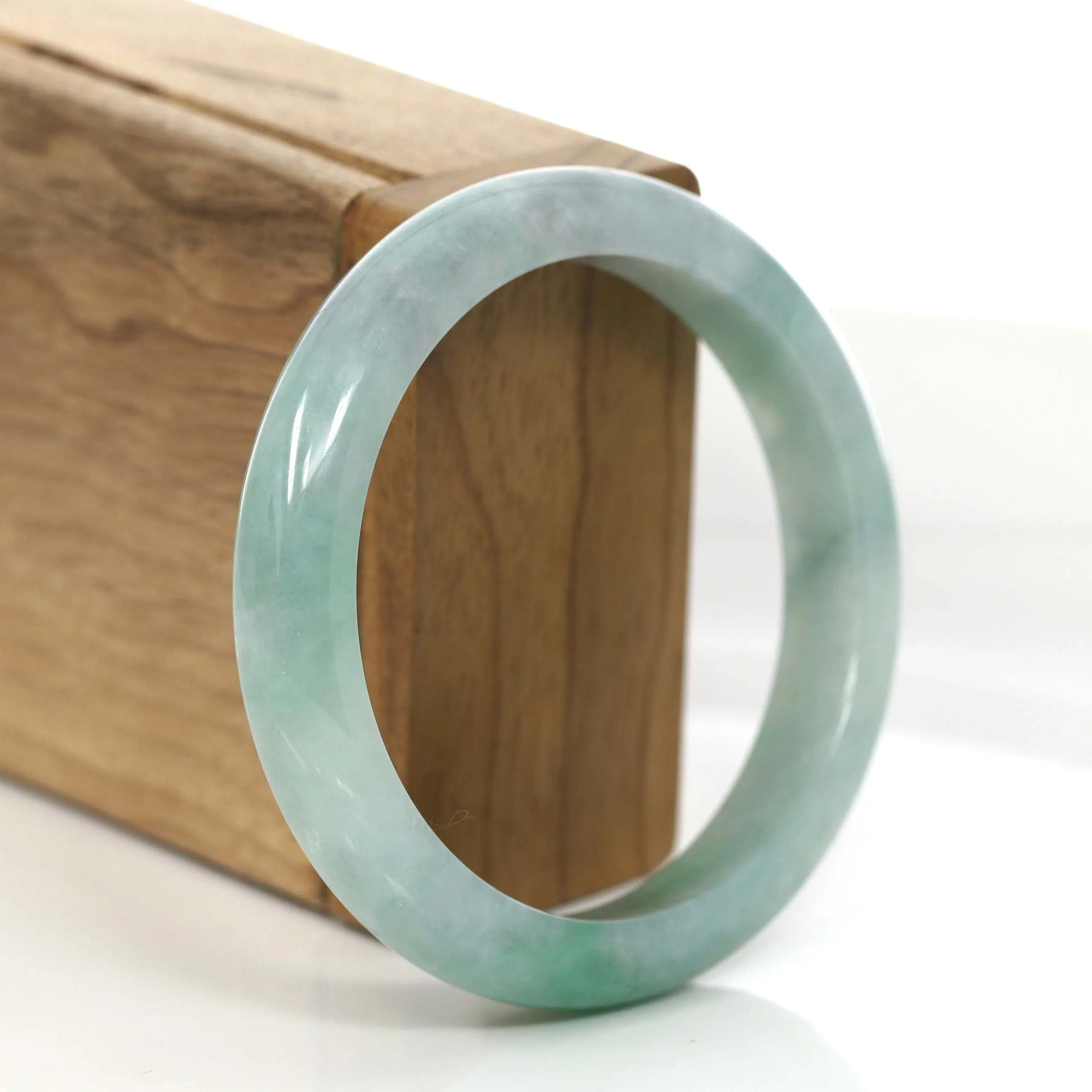 RealJade® Co. Classic Green Natural Burmese Jadeite Jade Bangle (56.87 mm) #748
