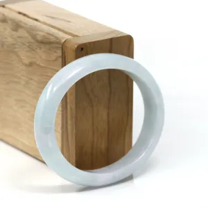 RealJade Co.® Oval Genuine Jadeite Jade Green Bangle Bracelet (57mm) #T255