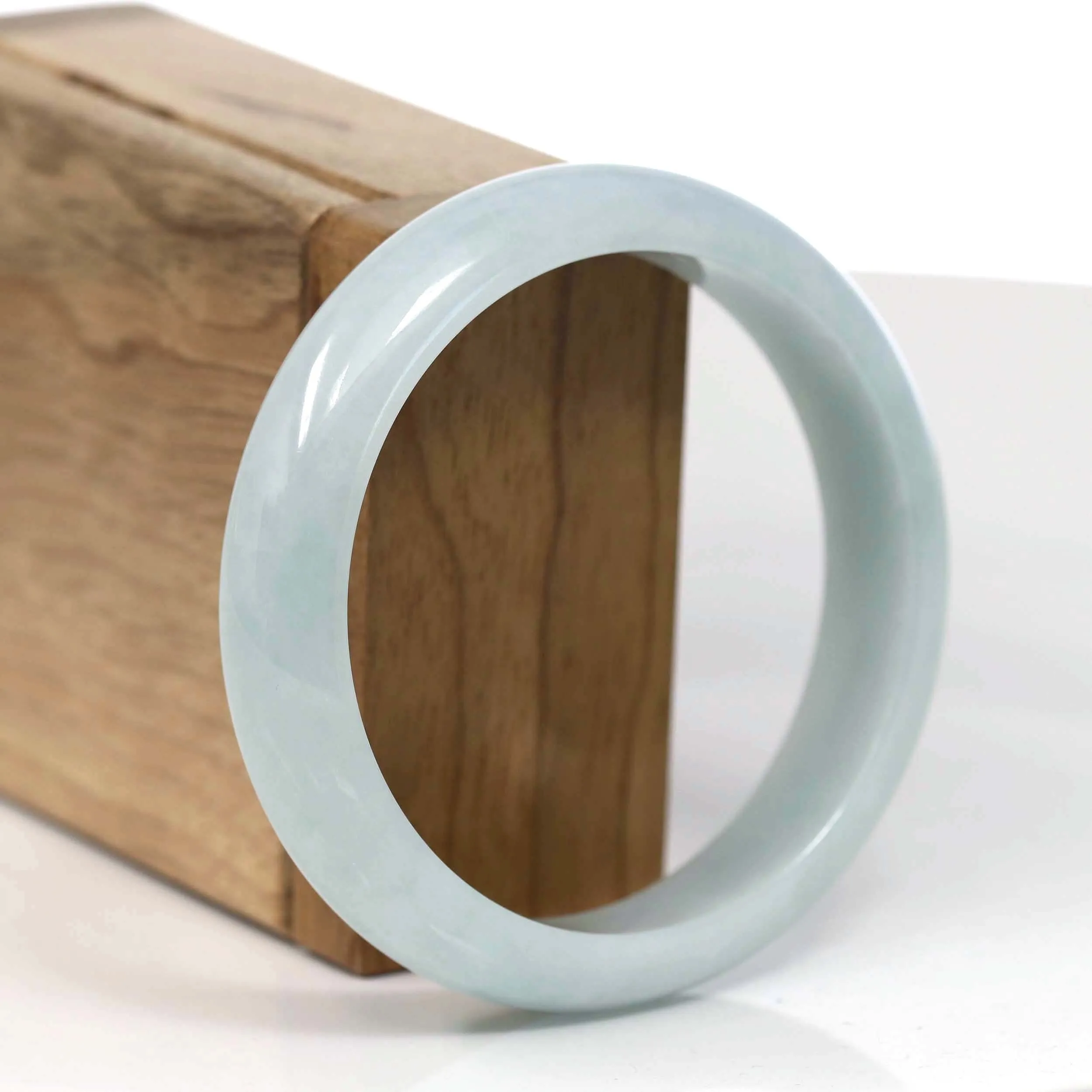 RealJade® Co. "Classic Bangle" Blue-Green Natural Burmese Jadeite Jade Bangle (58.56mm) #T119