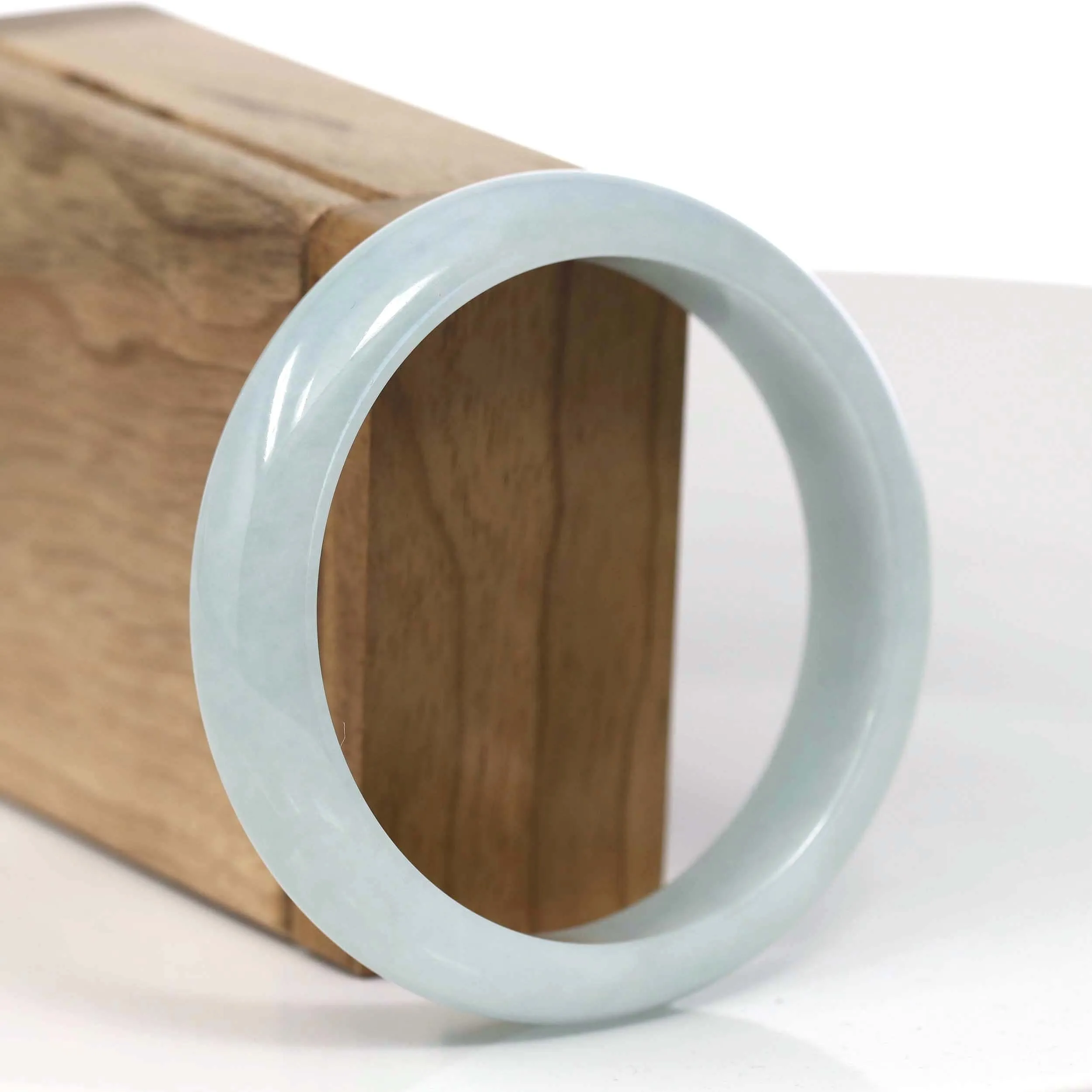 RealJade® Co. "Classic Bangle" Blue-Green Natural Burmese Jadeite Jade Bangle (58.56mm) #T119