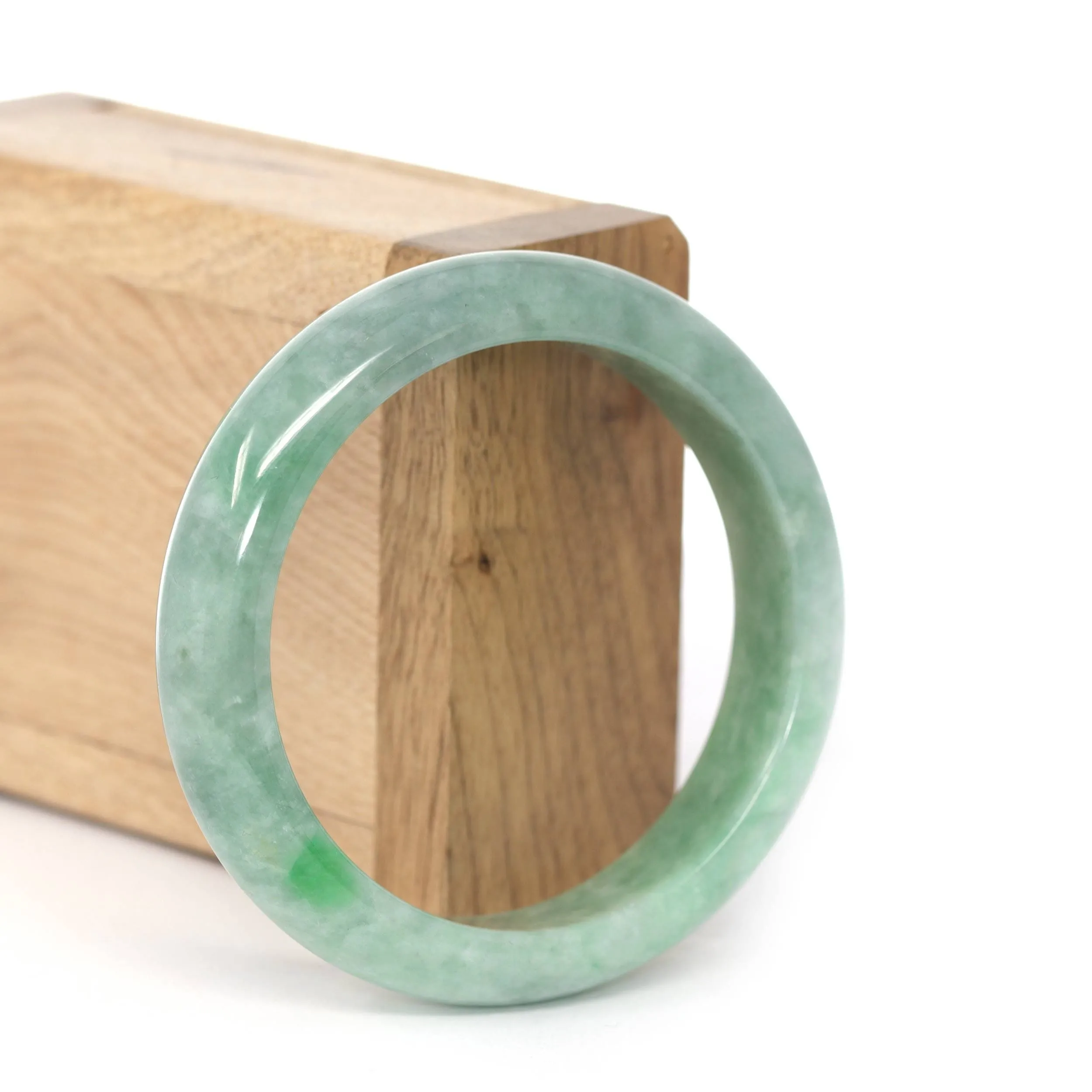 RealJade® Co. "Classic Bangle" Deep Green Natural Burmese Jadeite Jade Bangle ( 56.06mm )#450