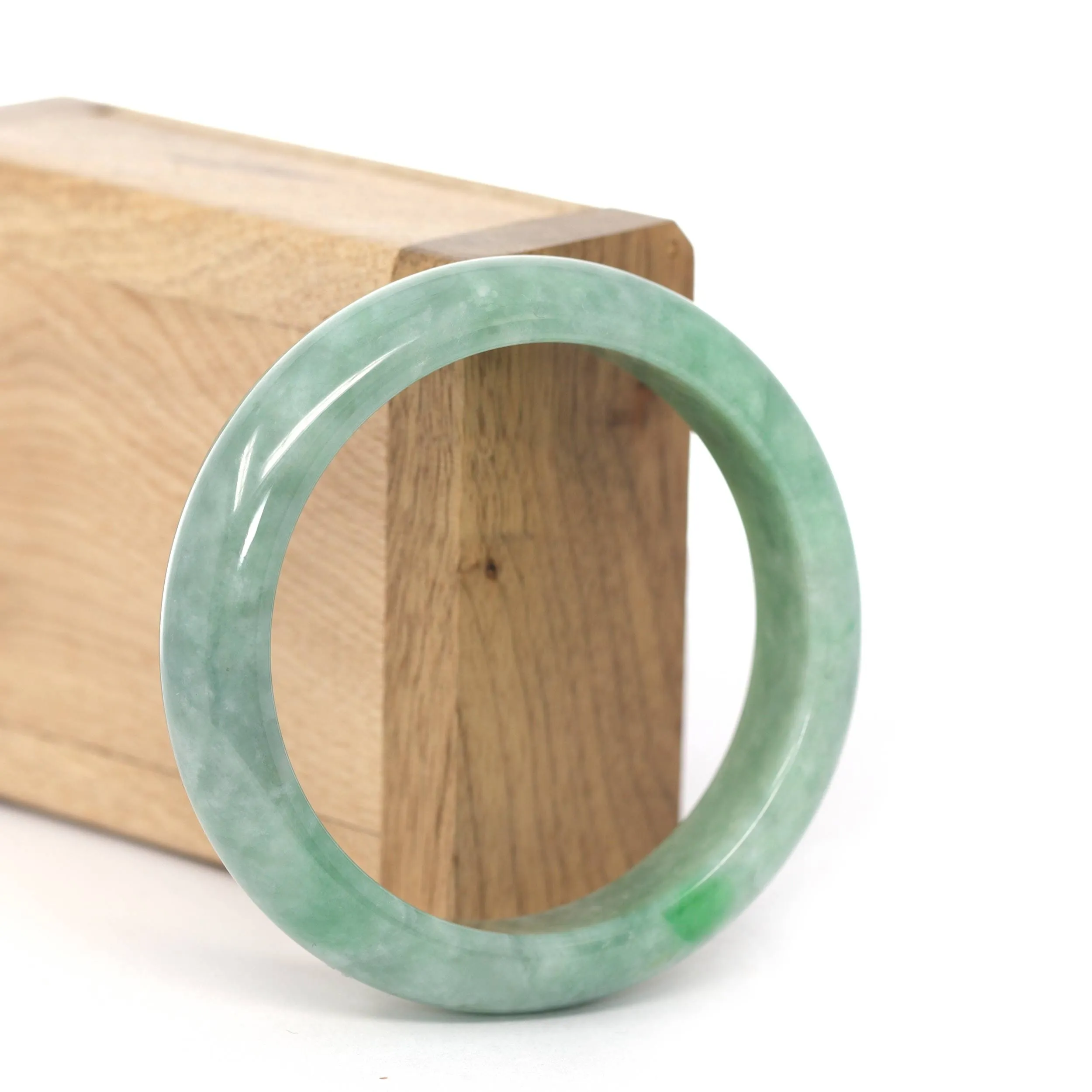 RealJade® Co. "Classic Bangle" Deep Green Natural Burmese Jadeite Jade Bangle ( 56.06mm )#450