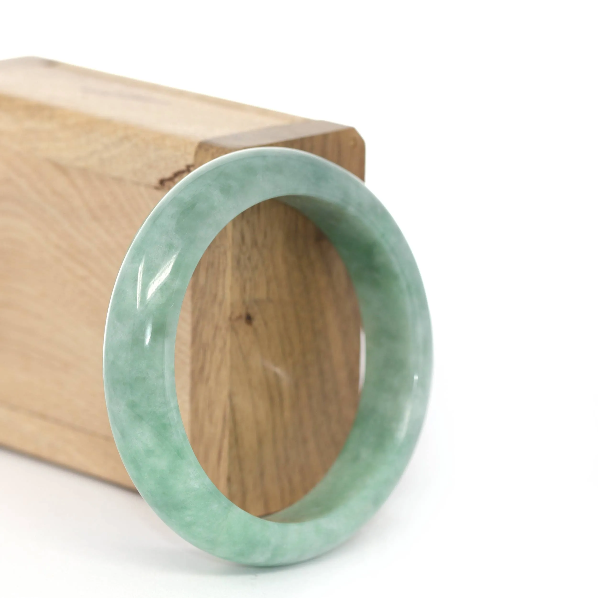 RealJade® Co. "Classic Bangle" Deep Green Natural Burmese Jadeite Jade Bangle ( 56.06mm )#450