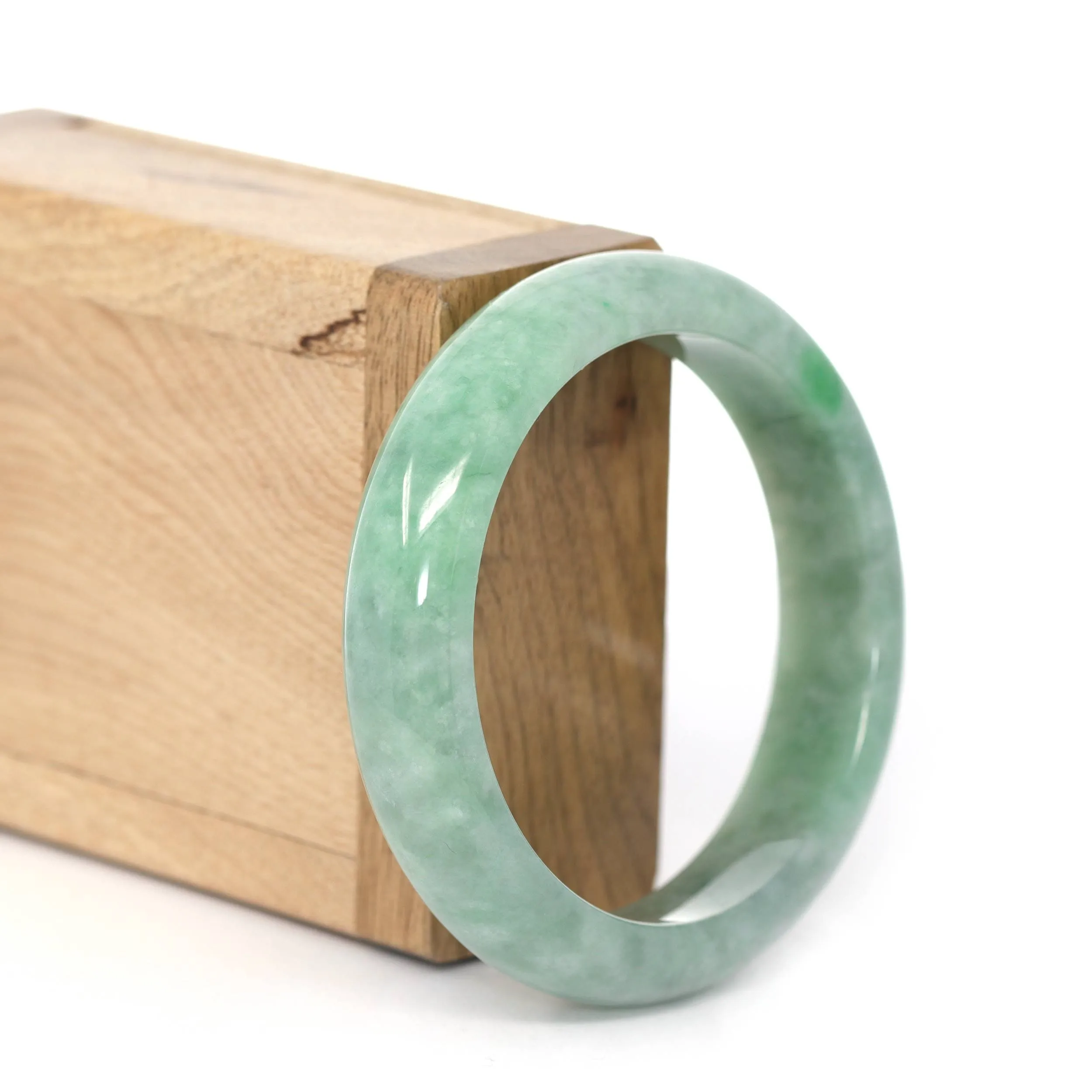 RealJade® Co. "Classic Bangle" Deep Green Natural Burmese Jadeite Jade Bangle ( 56.06mm )#450
