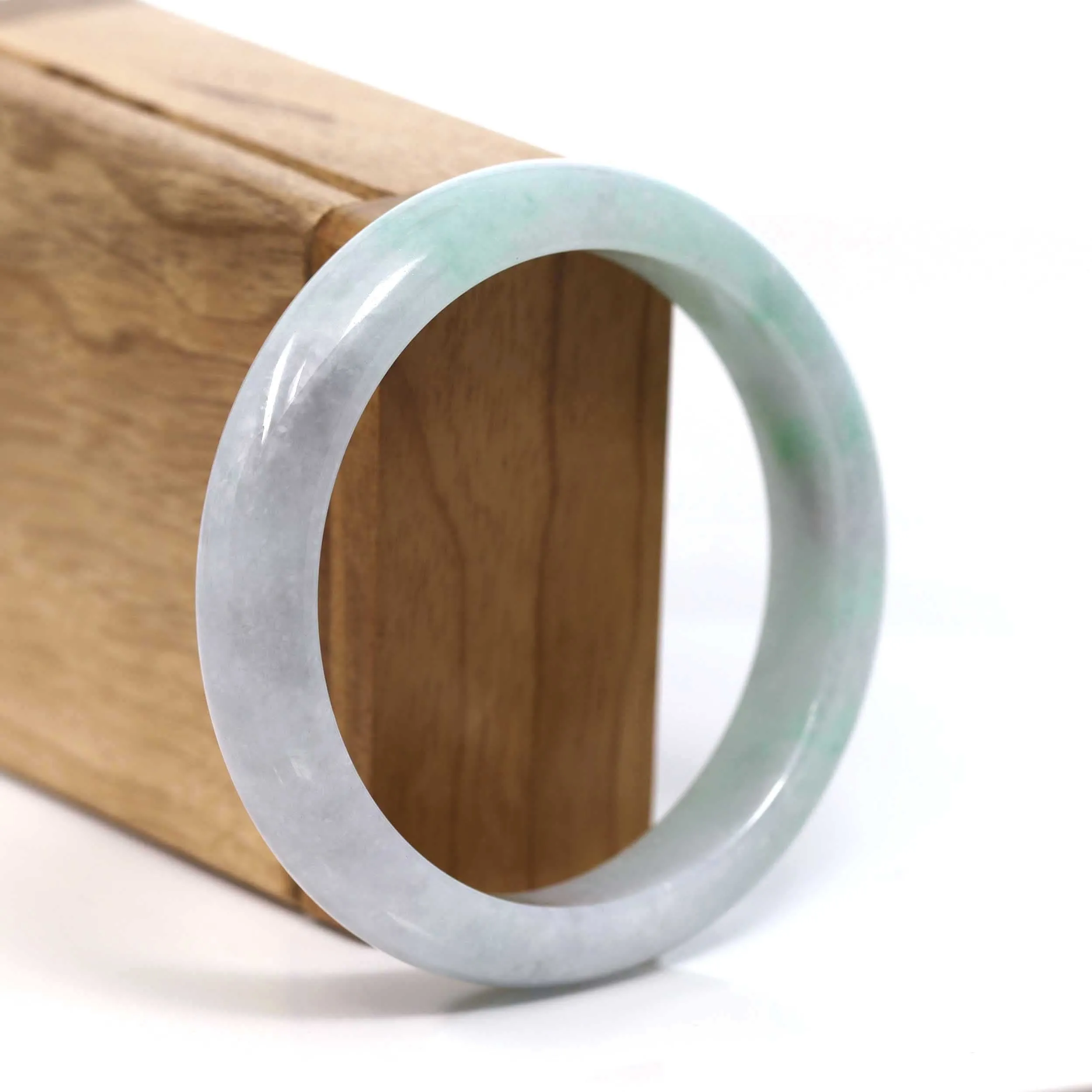 RealJade® Co. "Classic Bangle" Genuine Burmese Green Jadeite Jade Bangle Bracelet (58.32mm) #T205