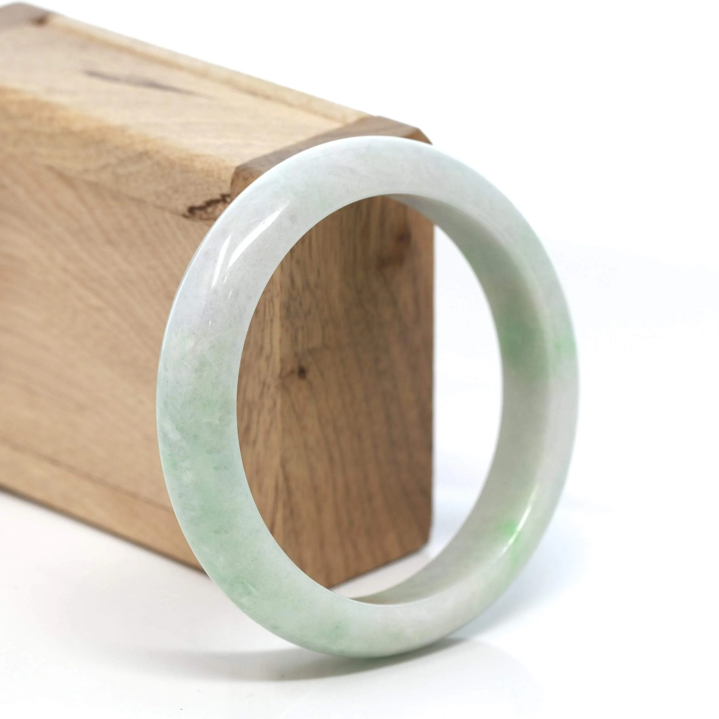 RealJade® Co. "Classic Bangle" Genuine Burmese Green Jadeite Jade Bangle Bracelet (58.6 mm) #179