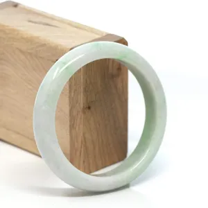RealJade® Co. "Classic Bangle" Genuine Burmese Green Jadeite Jade Bangle Bracelet (58.6 mm) #179