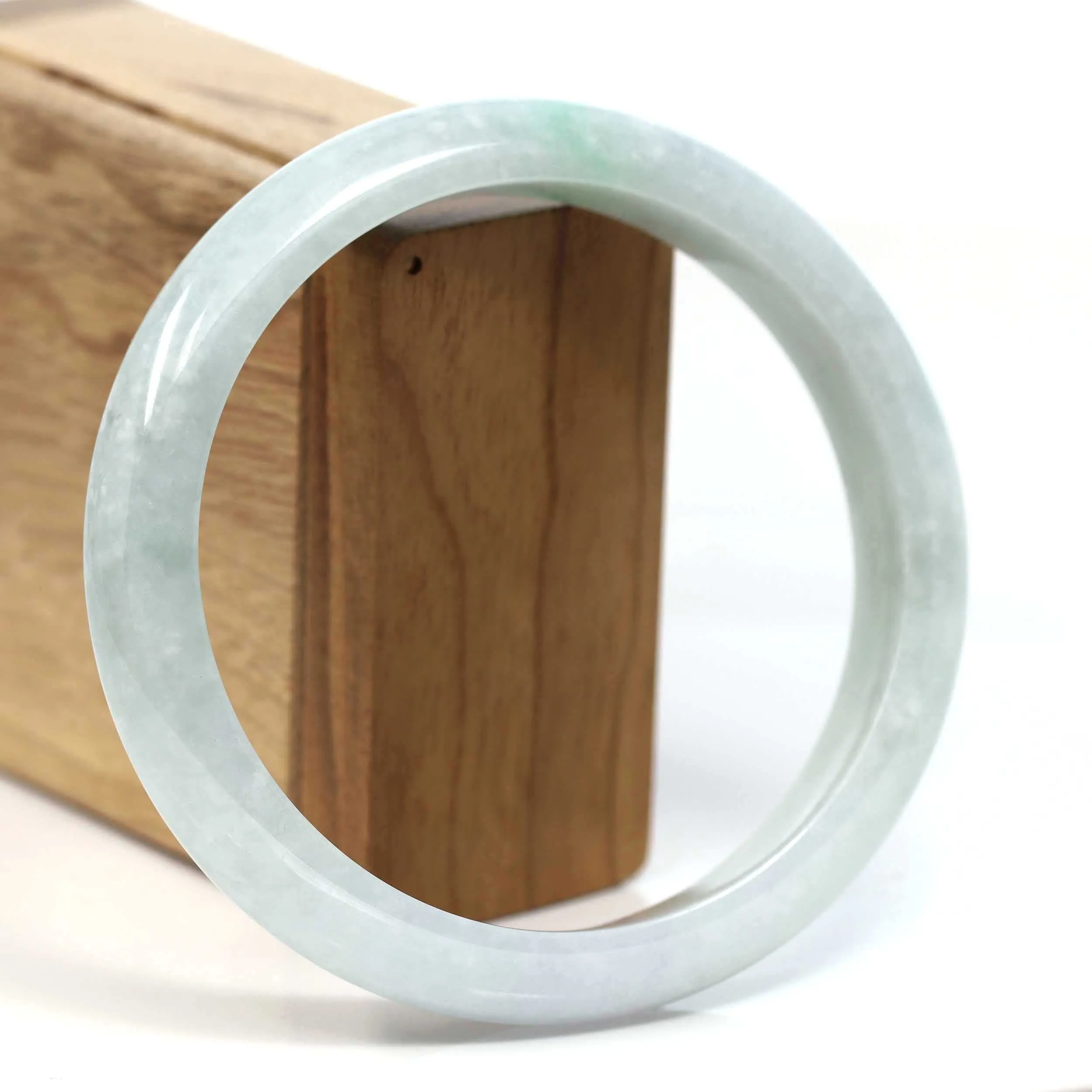 RealJade® Co. "Classic Bangle" Genuine Burmese Green Jadeite Jade Bangle Bracelet (62.71mm) #T231